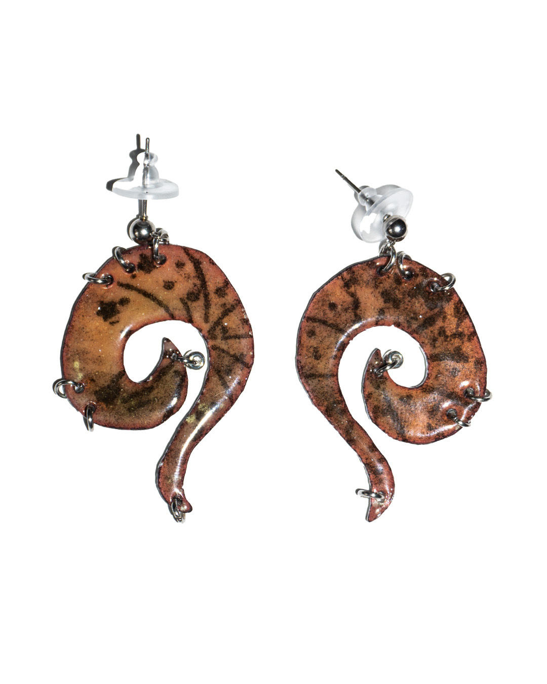 theavantsigils 漩渦印花琺瑯耳環