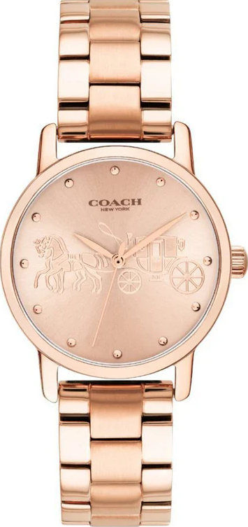 萬年鐘錶 -  COACH 錶  經典馬車LOGO玫瑰金女錶 14502977  錶徑28MM