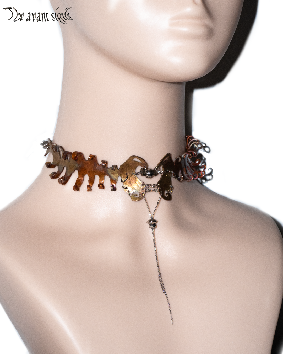 theavantsigils 鍛造魚骨頸鏈(鋼鍊纏繞款)