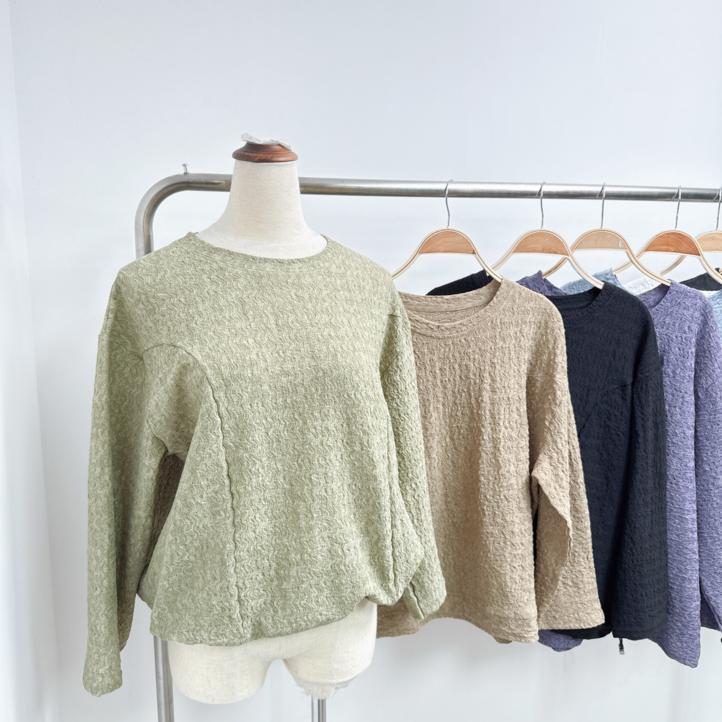 波浪紋彈性針織索繩腳TOP (P19-P25)