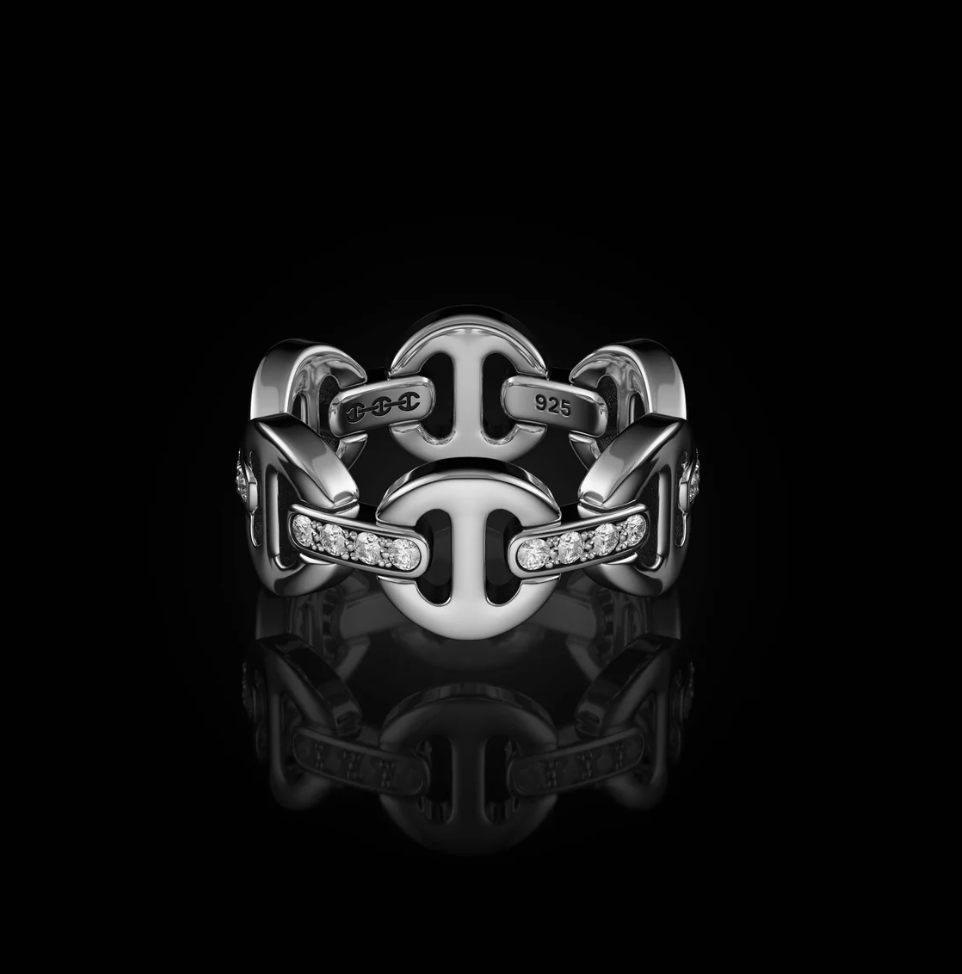 HB005D-SSWD DAME CLASSIC TRI LINK 帶鑽石戒指