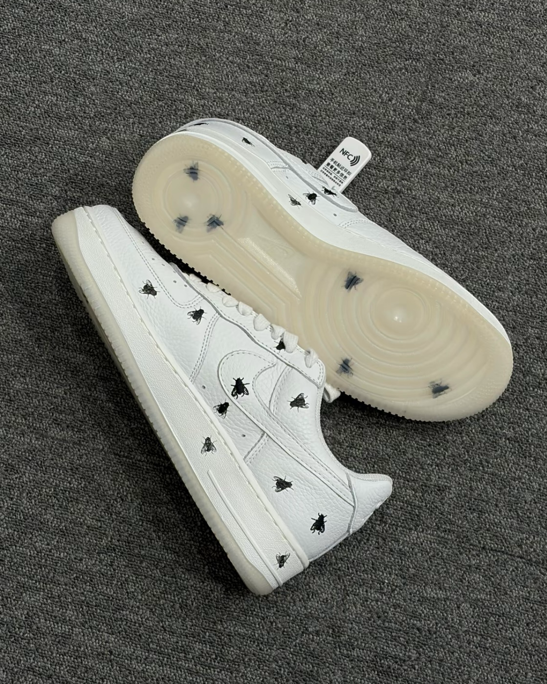 Nike Air Force 1 Low "Houseflies" 蒼蠅 白色 萬聖節 惡搞 水晶底 低筒休閒鞋