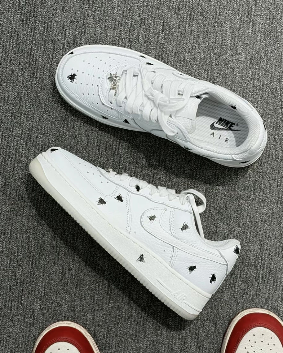 Nike Air Force 1 Low "Houseflies" 蒼蠅 白色 萬聖節 惡搞 水晶底 低筒休閒鞋