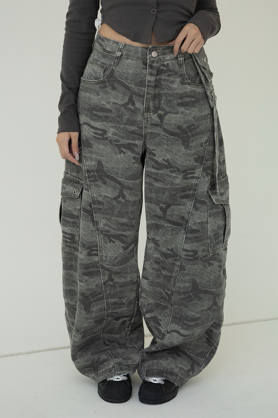 迷彩工裝彎刀褲