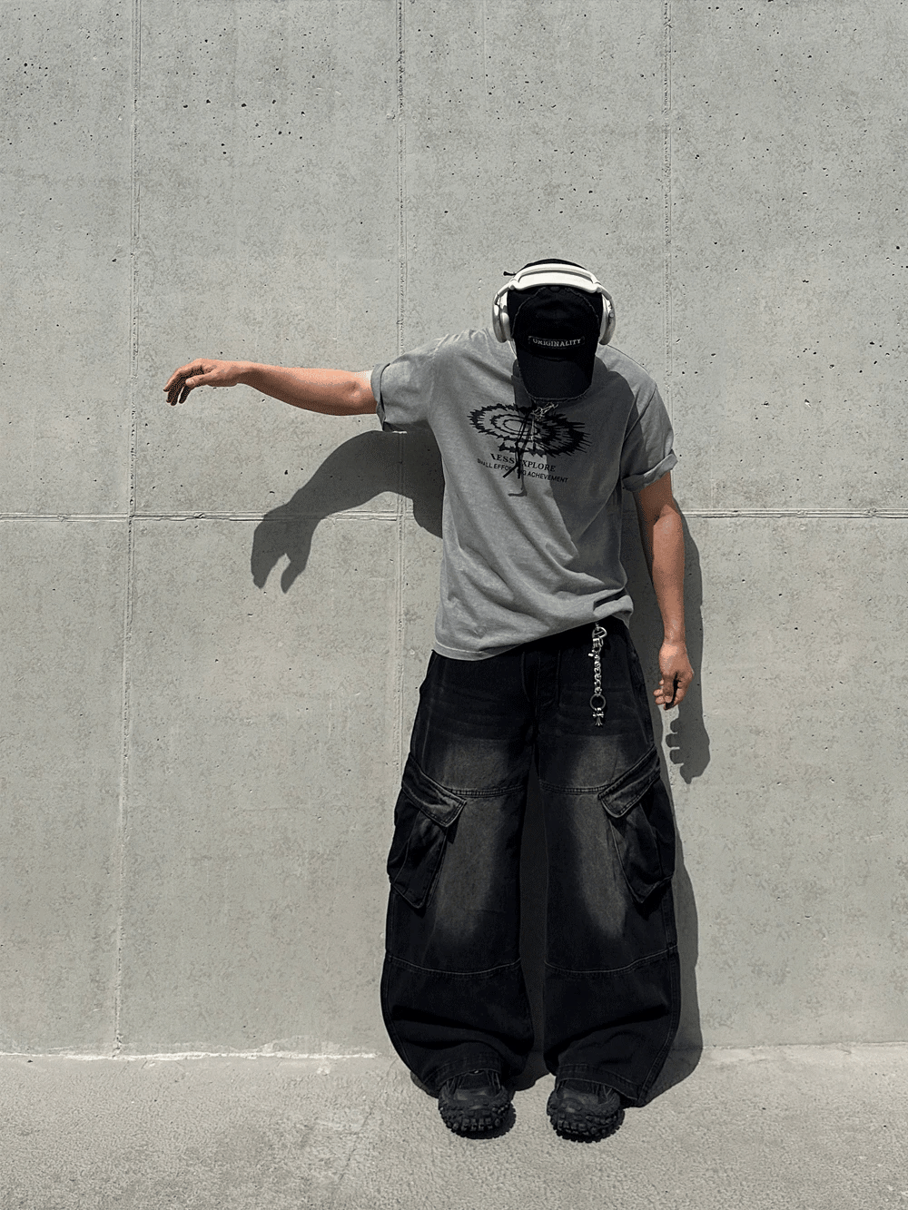 復古水洗工裝牛仔褲