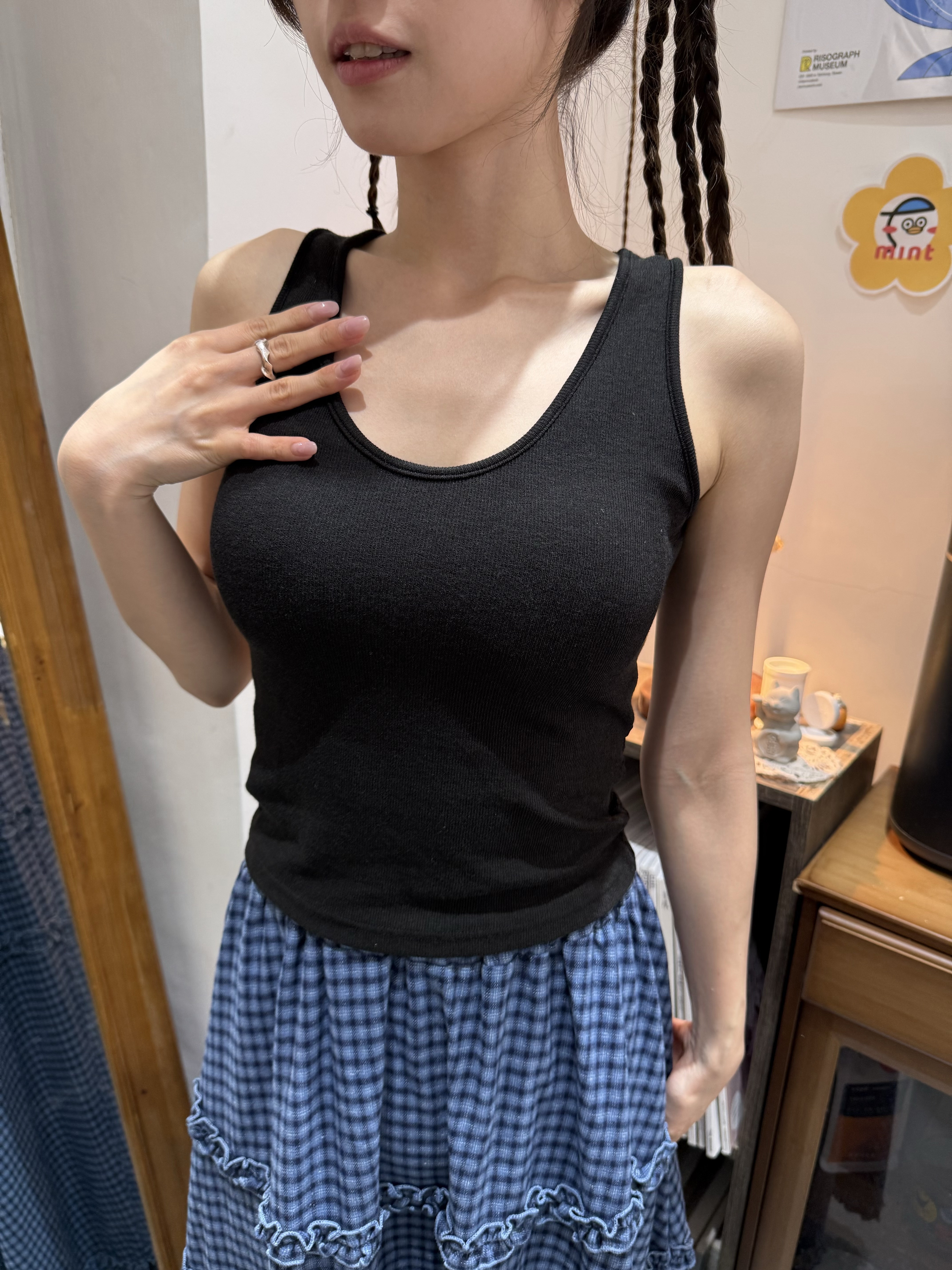 低胸後lace bra top