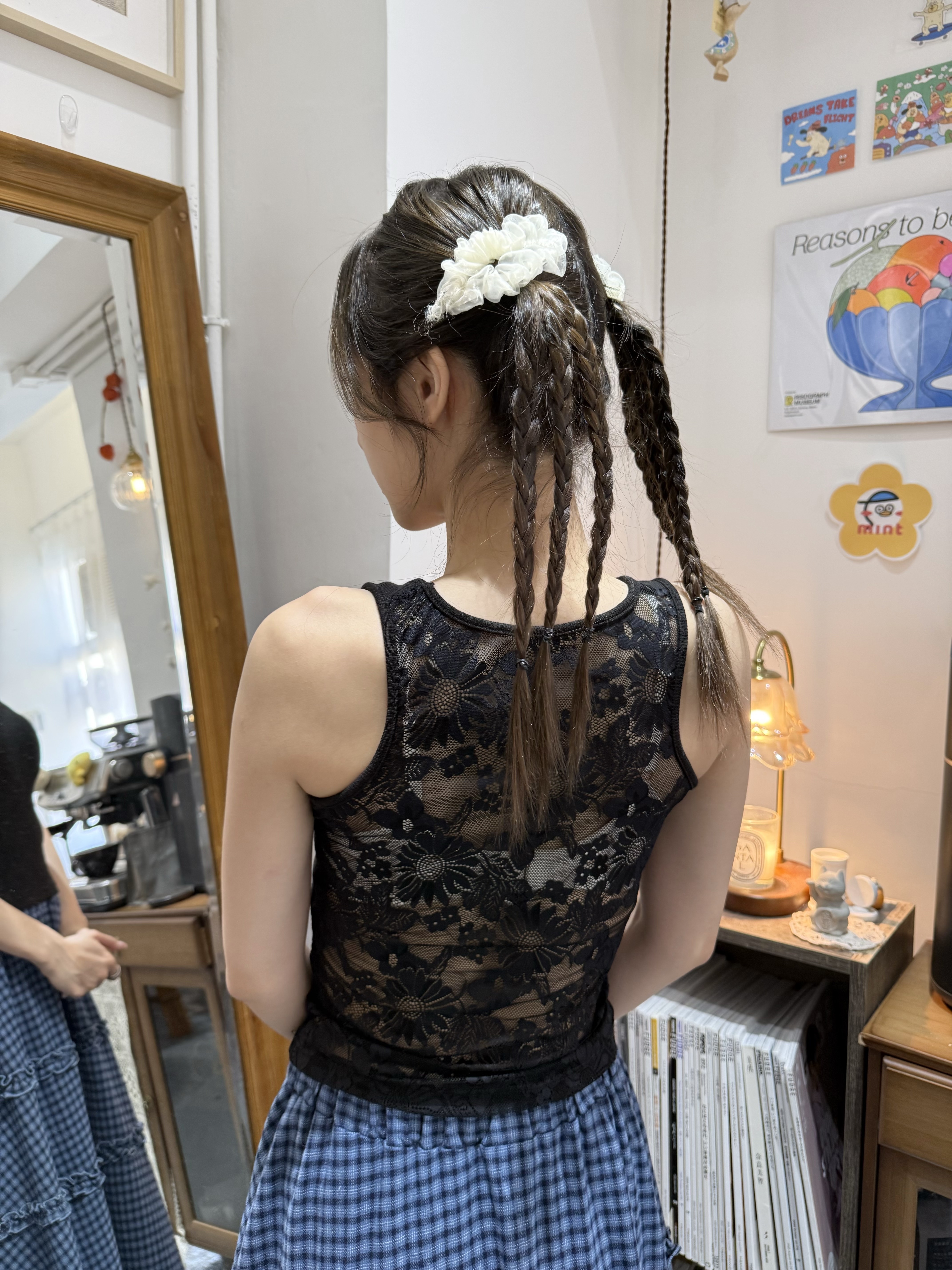 低胸後lace bra top