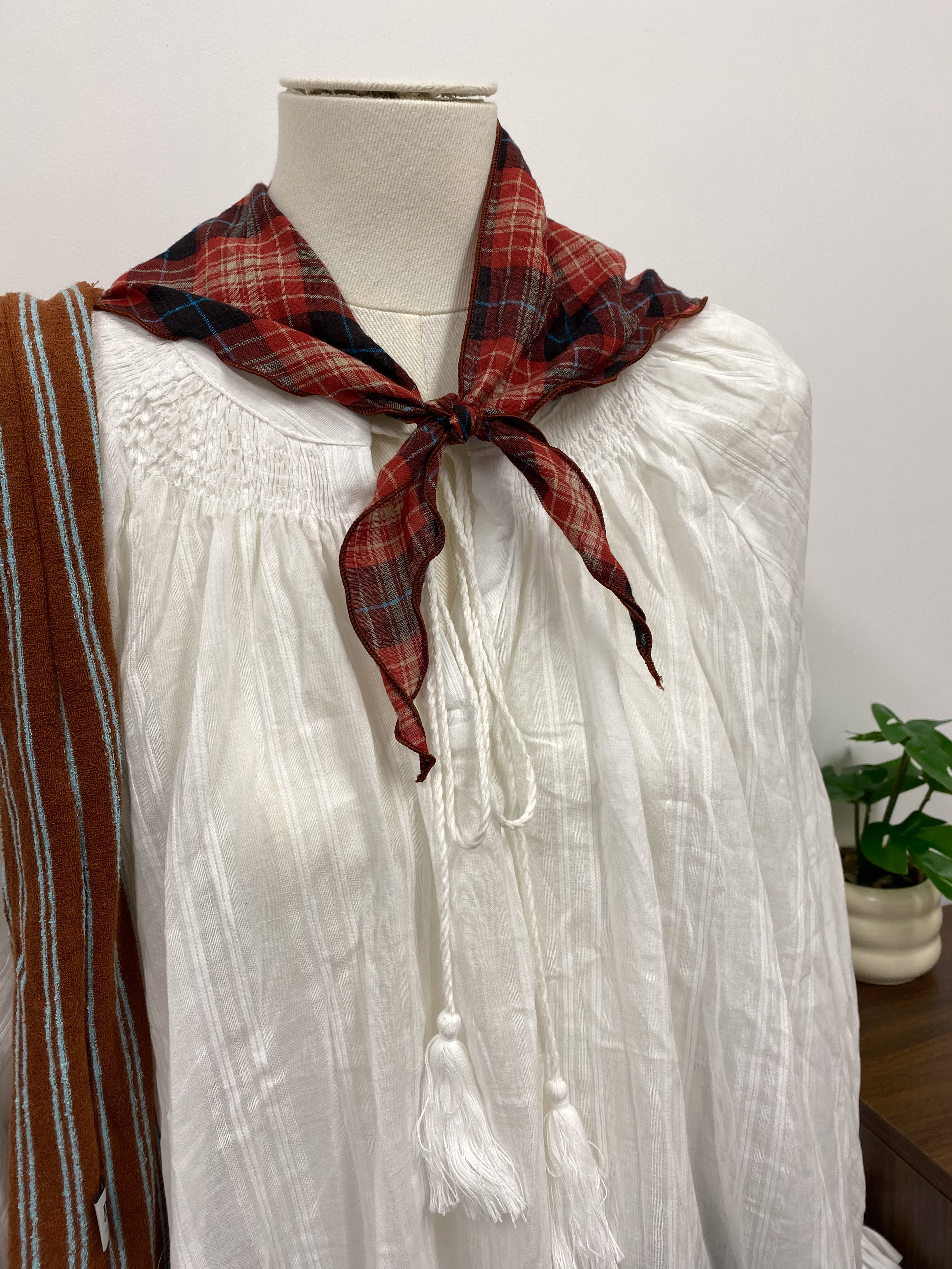 皺皺格仔披肩巾(四色入)