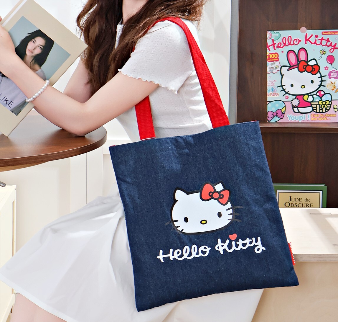 Hello Kitty Sanrio 牛仔系列帆布袋| 購物袋