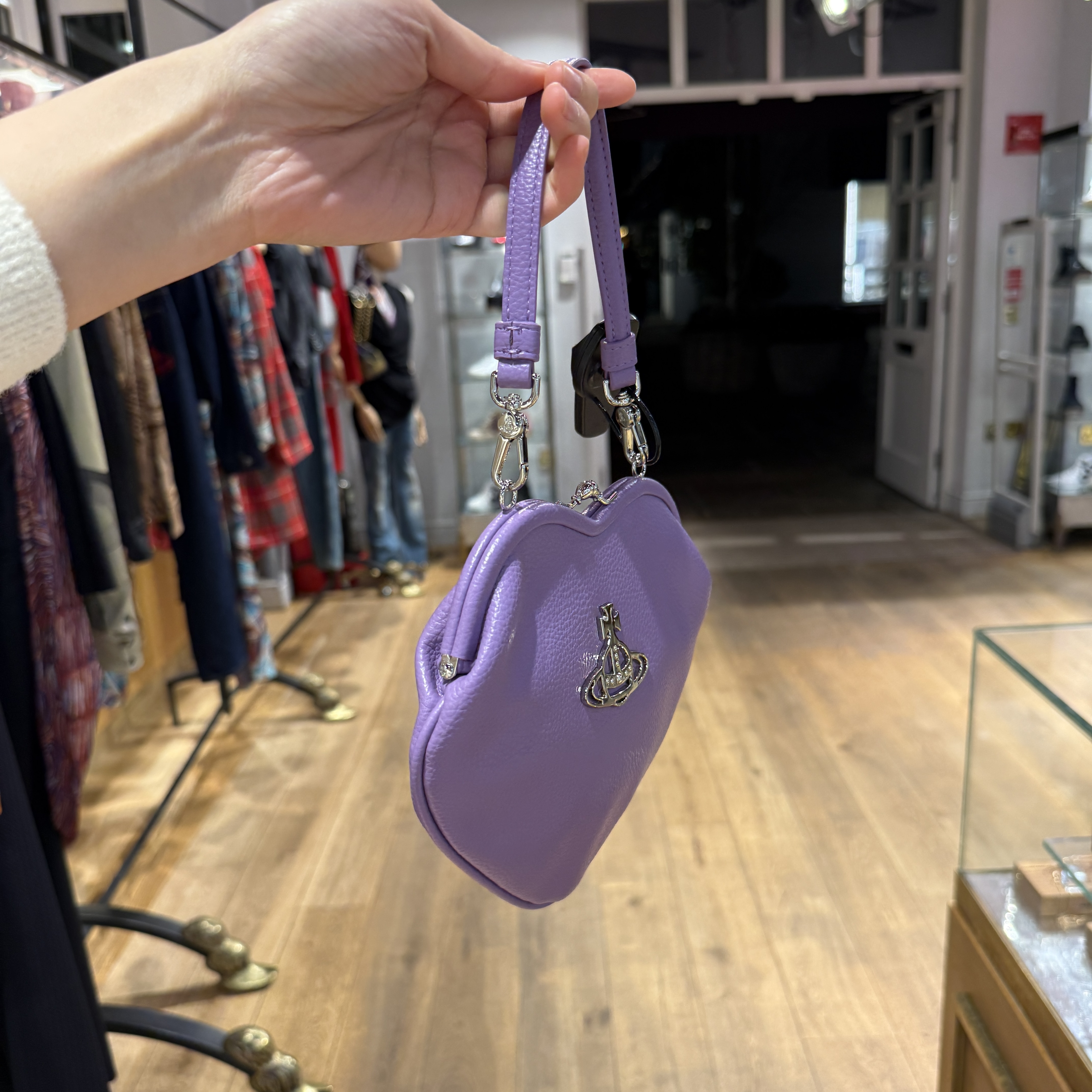 Vivienne Westwood Belle Heart Frame bag Purple