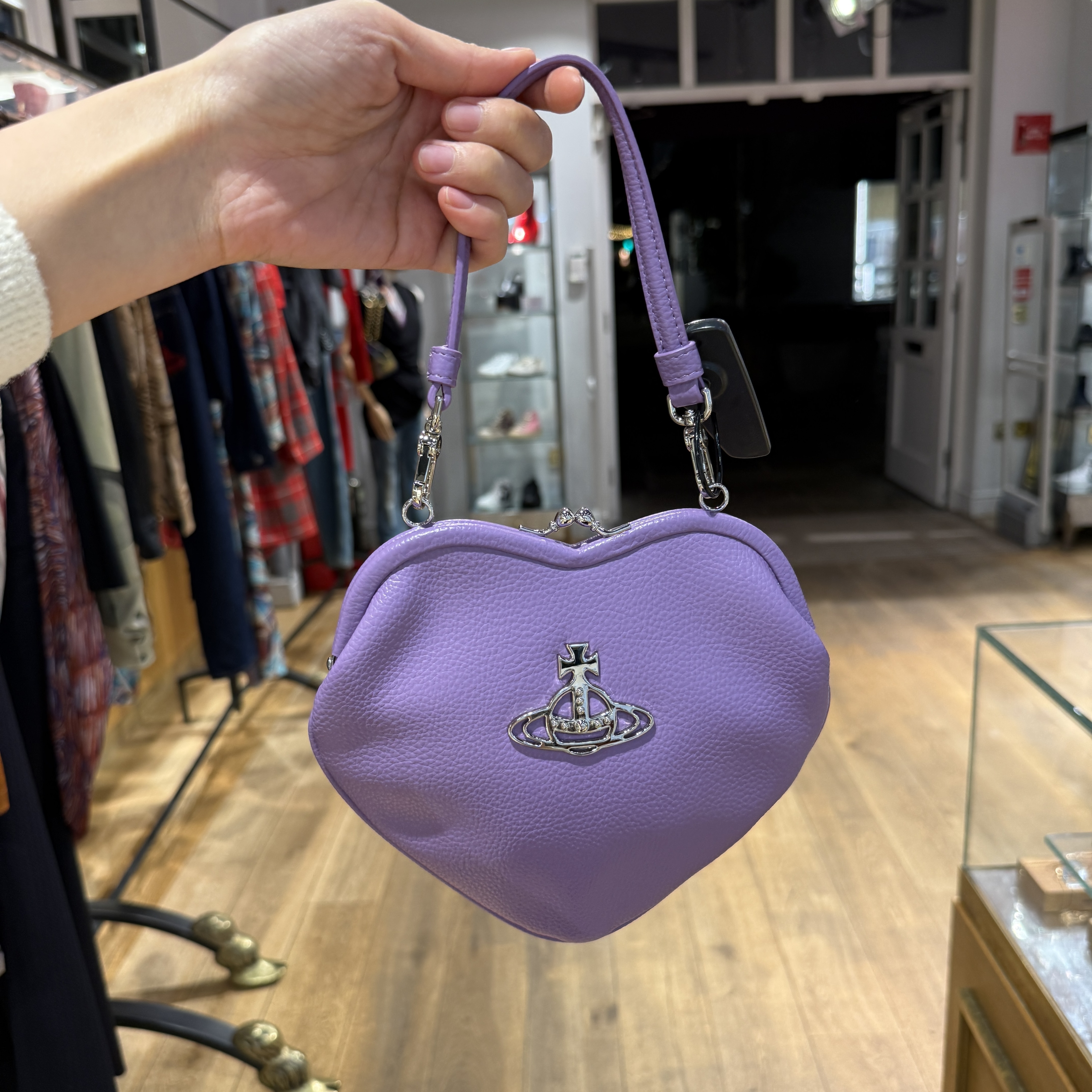 Vivienne Westwood Belle Heart Frame bag Purple