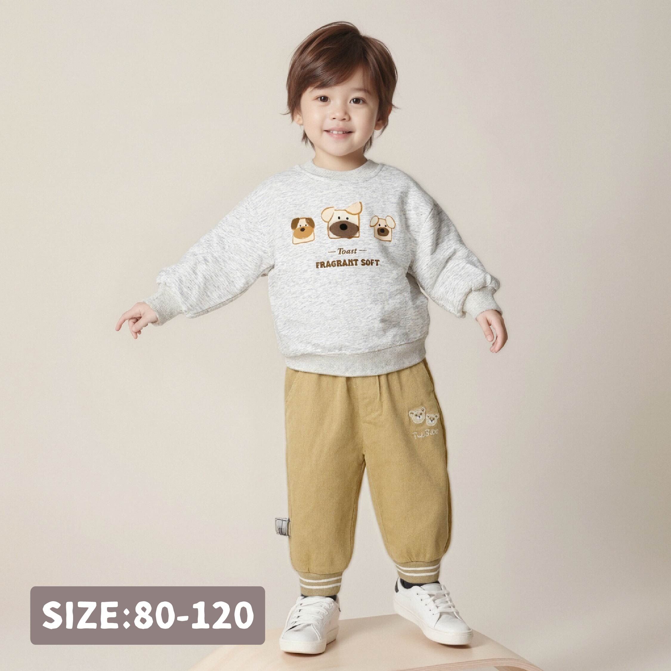 【H55146】俏皮狗狗三兄弟上衣