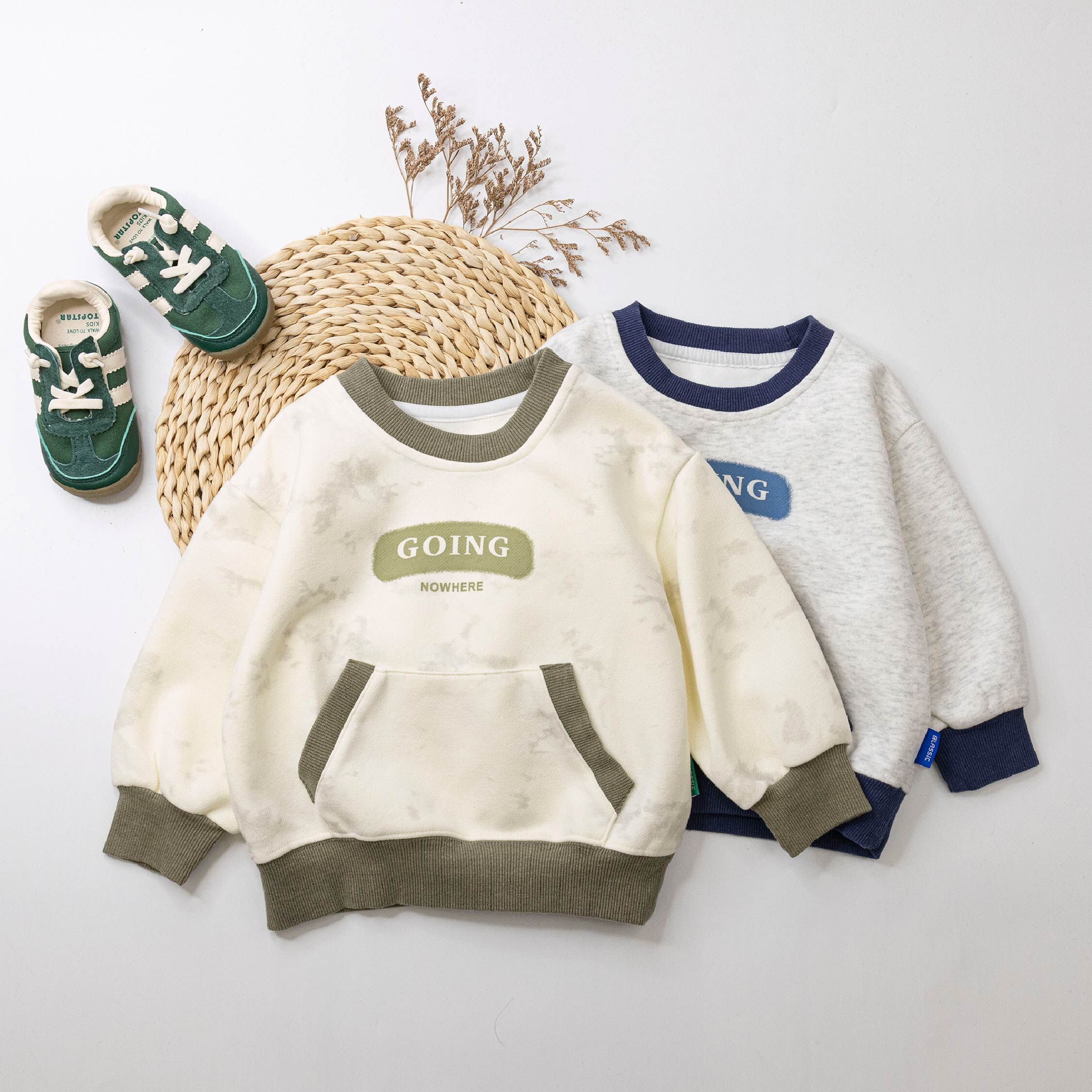 【H55148】率性撞色滾邊上衣＊二色