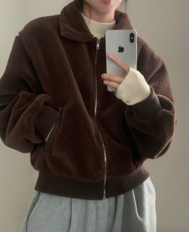 早秋預訂｜羊毛絨拉鍊外套