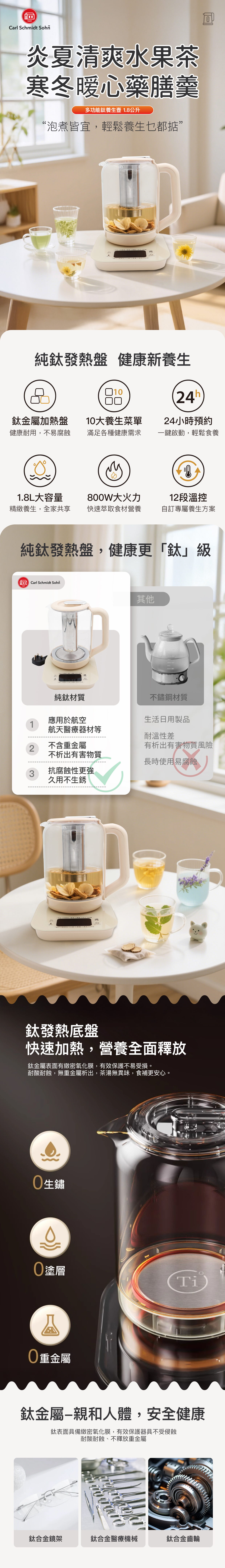 CSS 1.8L Titanium Health Kettle