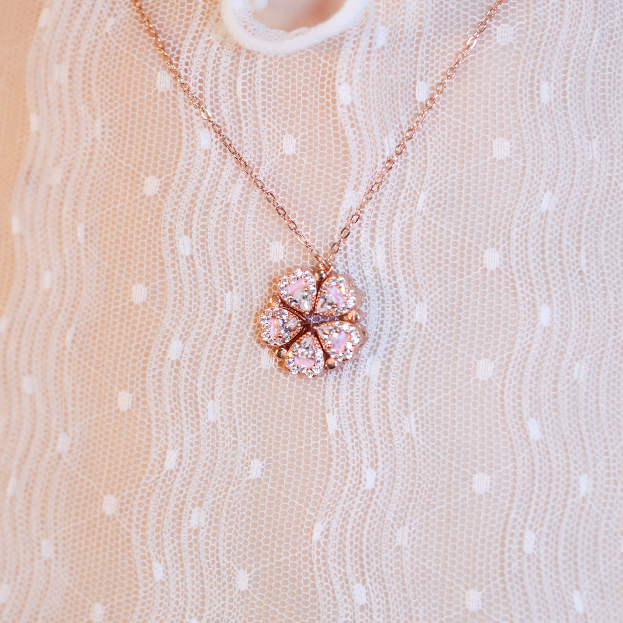 | 925純銀・白金・玫瑰金 | 凝聚花漾幸福項鍊  (銀/玫瑰金) | NE1494 |