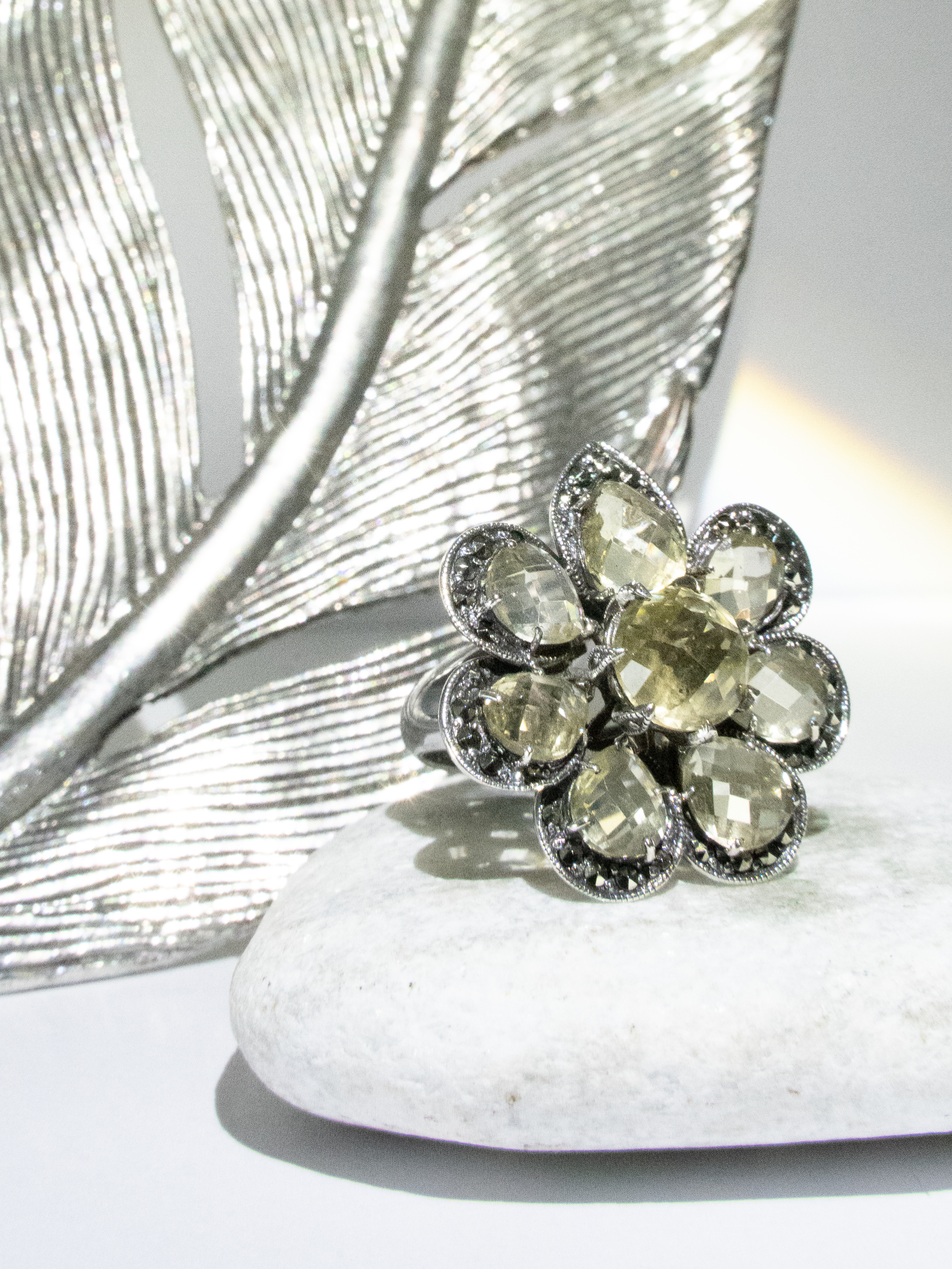 檸檬晶花草戒指