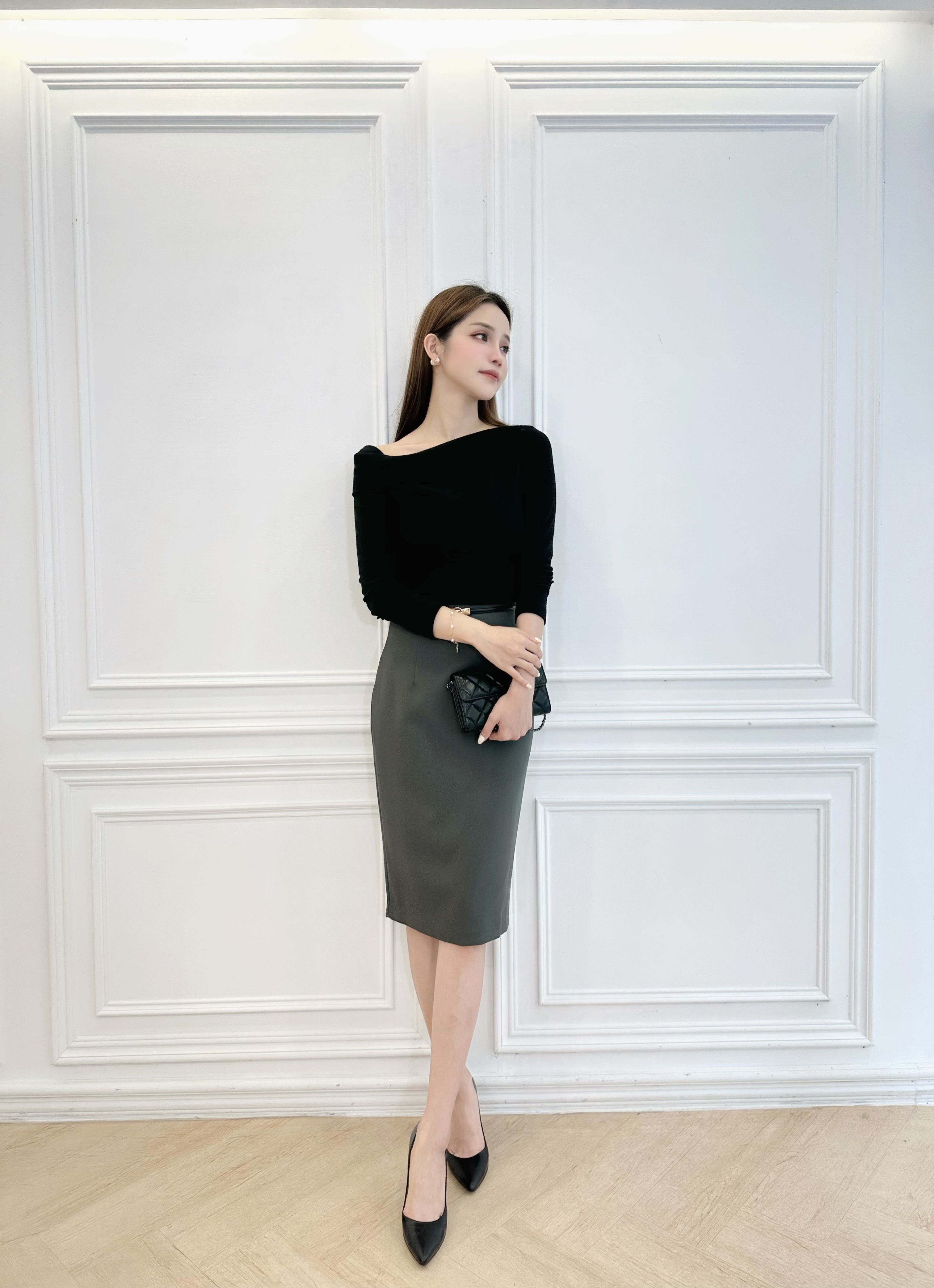 (經典必備!)秋冬10色窄裙-深綠