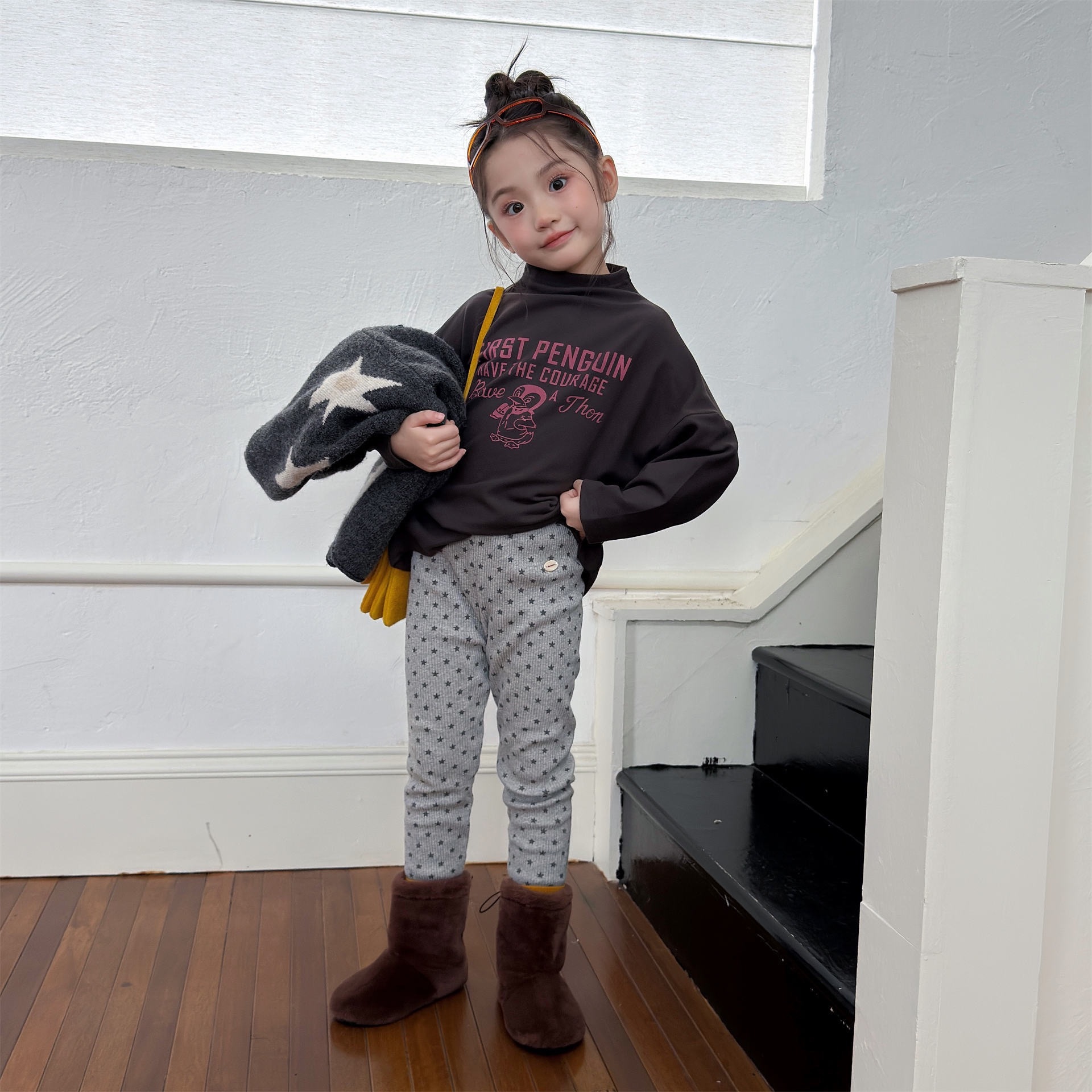 兩色星星加絨內搭褲