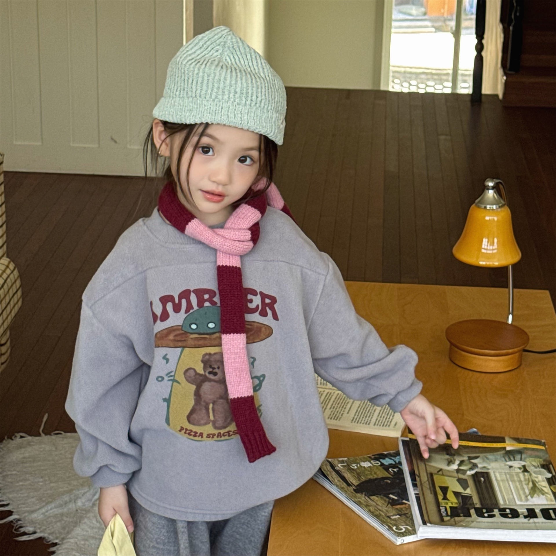 兩色抓絨大象/熊熊上衣