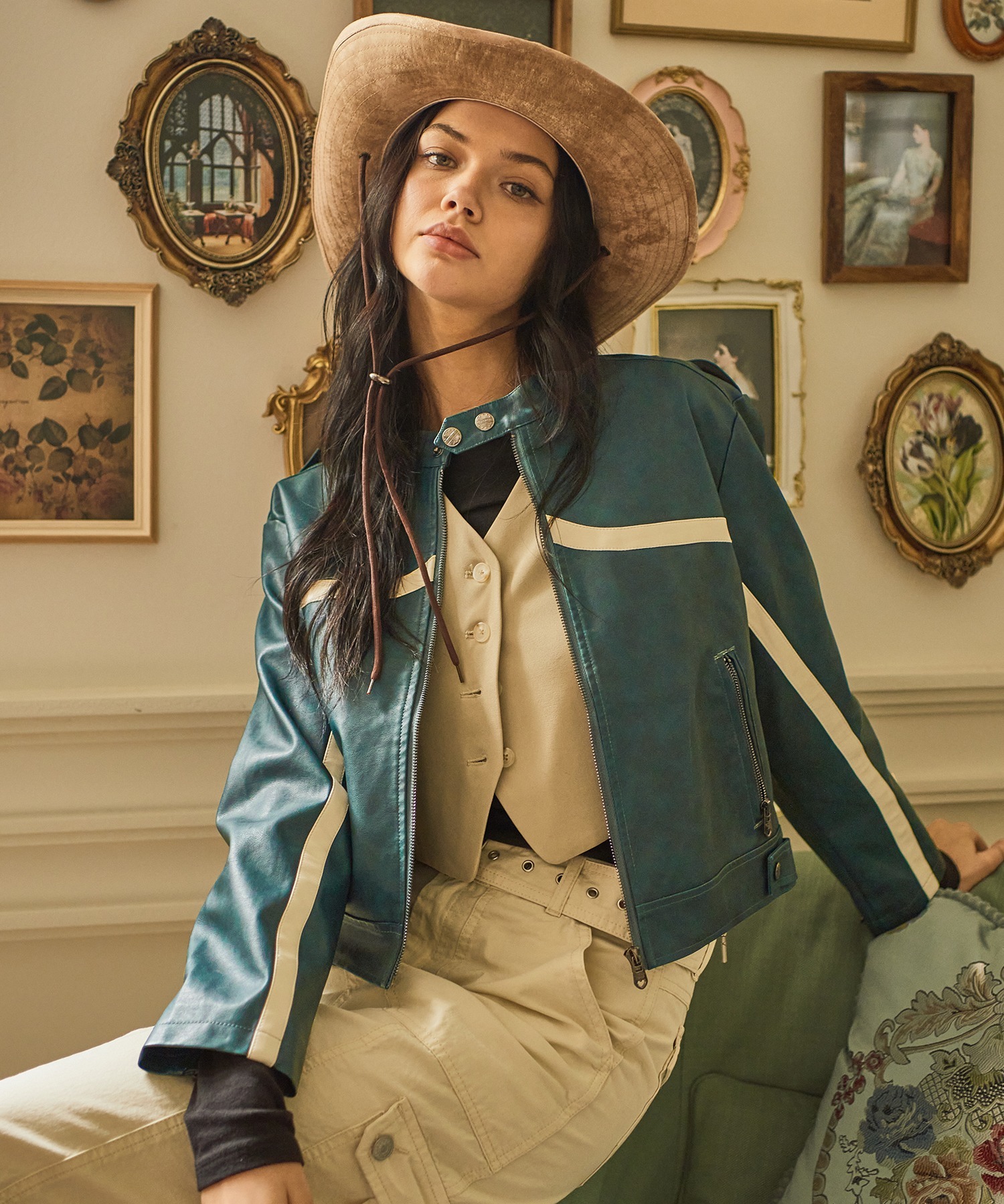 BITTER CELLS Line Leather Jacket