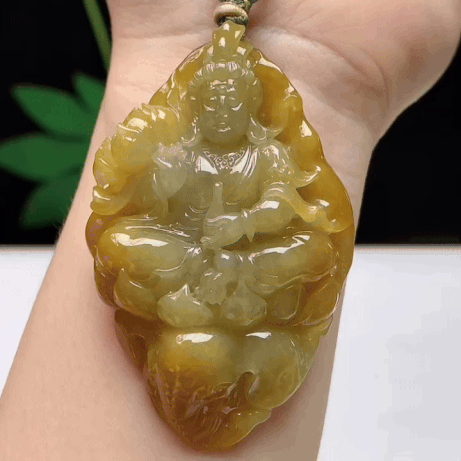 1015320 翡翠黃翡大勢至菩薩