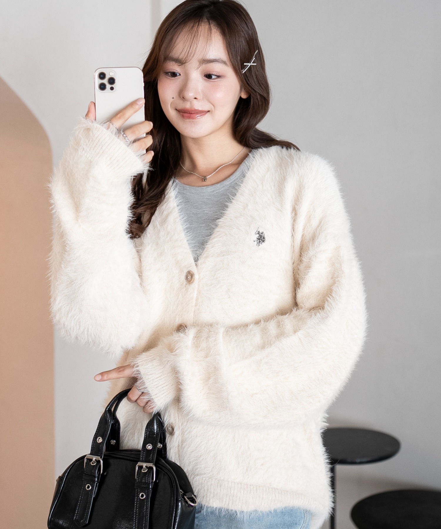 🇯🇵 US POLO ASSN. × WEGO 毛絨 針織衫 針織外套 開襟衫 排扣 寬鬆 保暖 / 預購