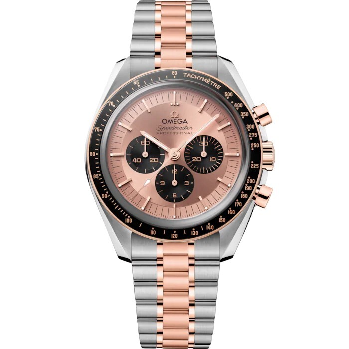 BRAND NEW OMEGA MOONWATCH PROFESSIONAL 310.20.42.50.99.001  31020425099001  SPEEDMASTER PINK DIAL SEDNA GOLD STEEL 42 MM