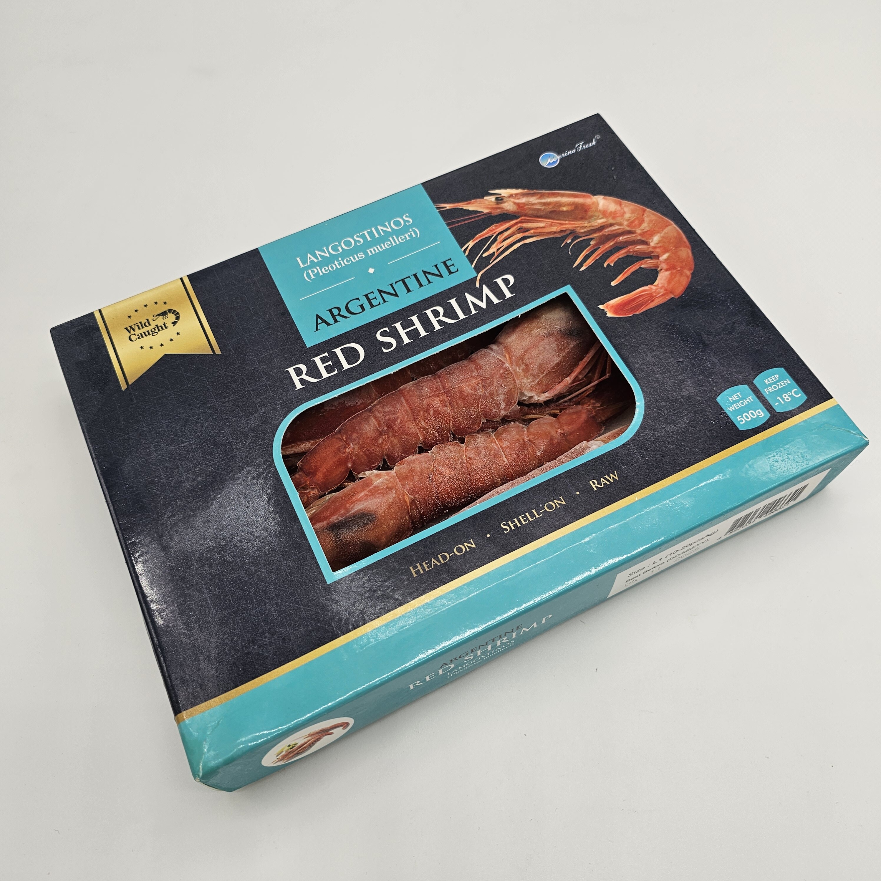 (盒裝)  阿根廷 刺身級野生原隻天使紅蝦(5-10隻) L1 Size  500G  (急凍-18°C)