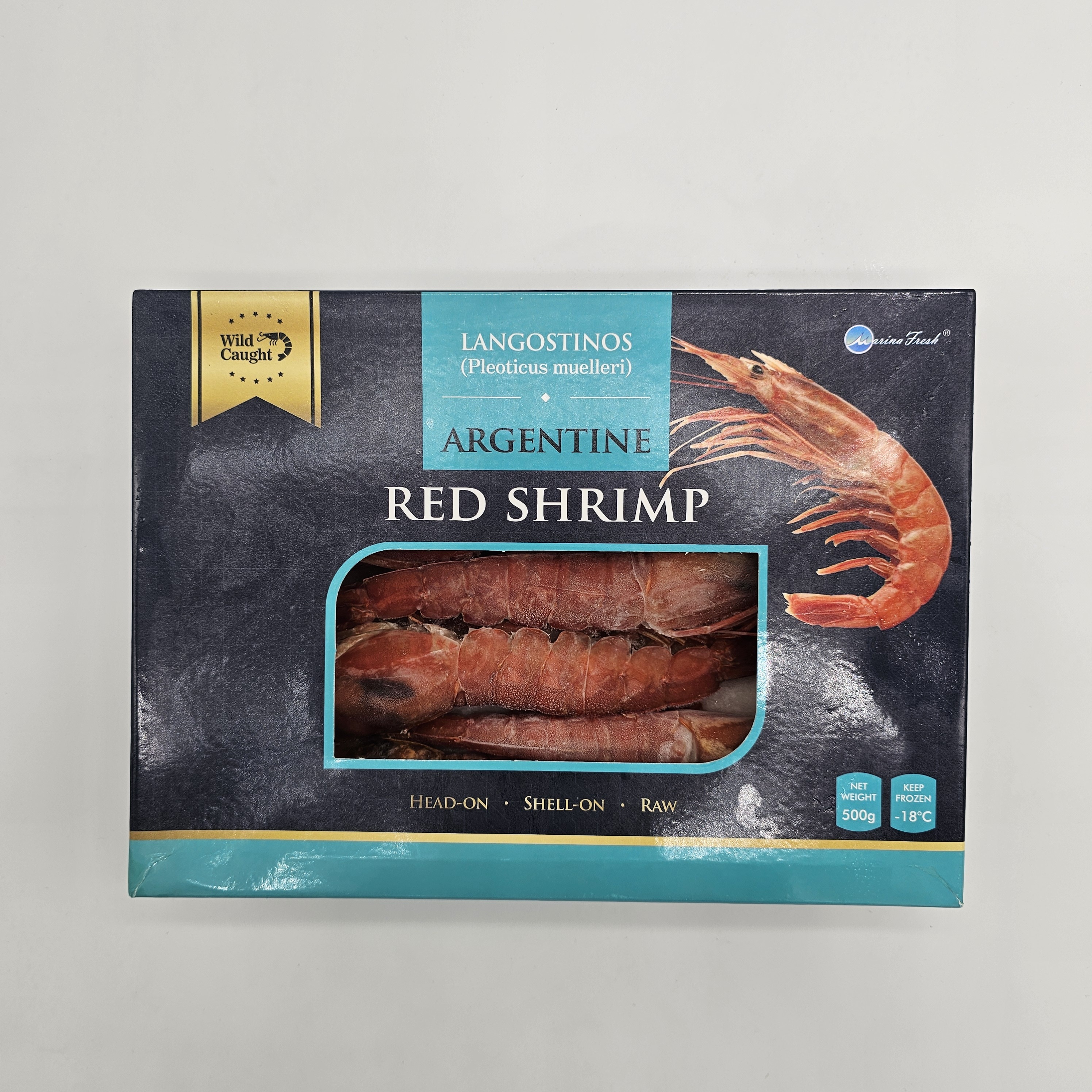 (盒裝)  阿根廷 刺身級野生原隻天使紅蝦(5-10隻) L1 Size  500G  (急凍-18°C)