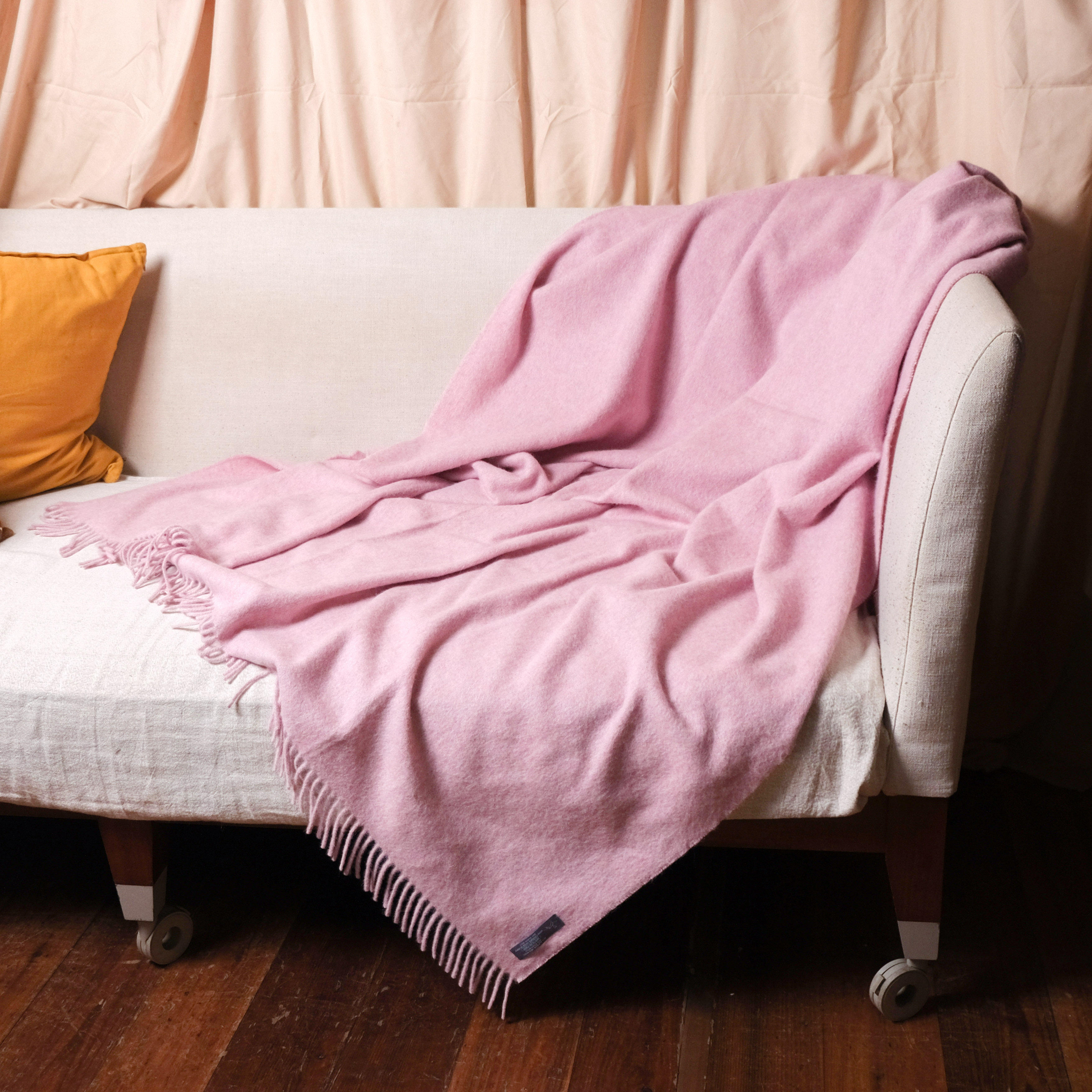 安地斯羊駝蓋毯｜霧粉紅｜秘魯