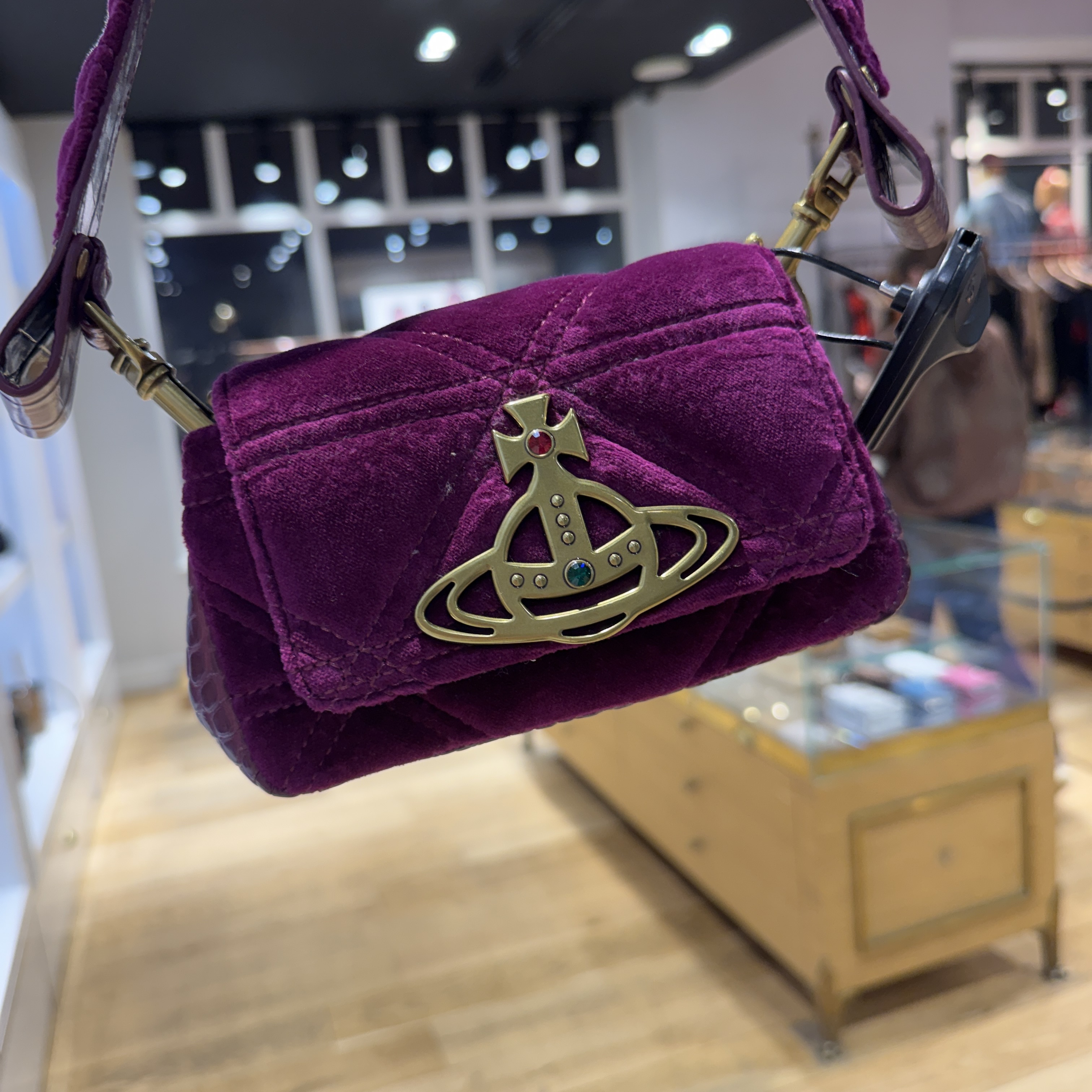 Vivienne Westwood Hazel small velvet Bag purple