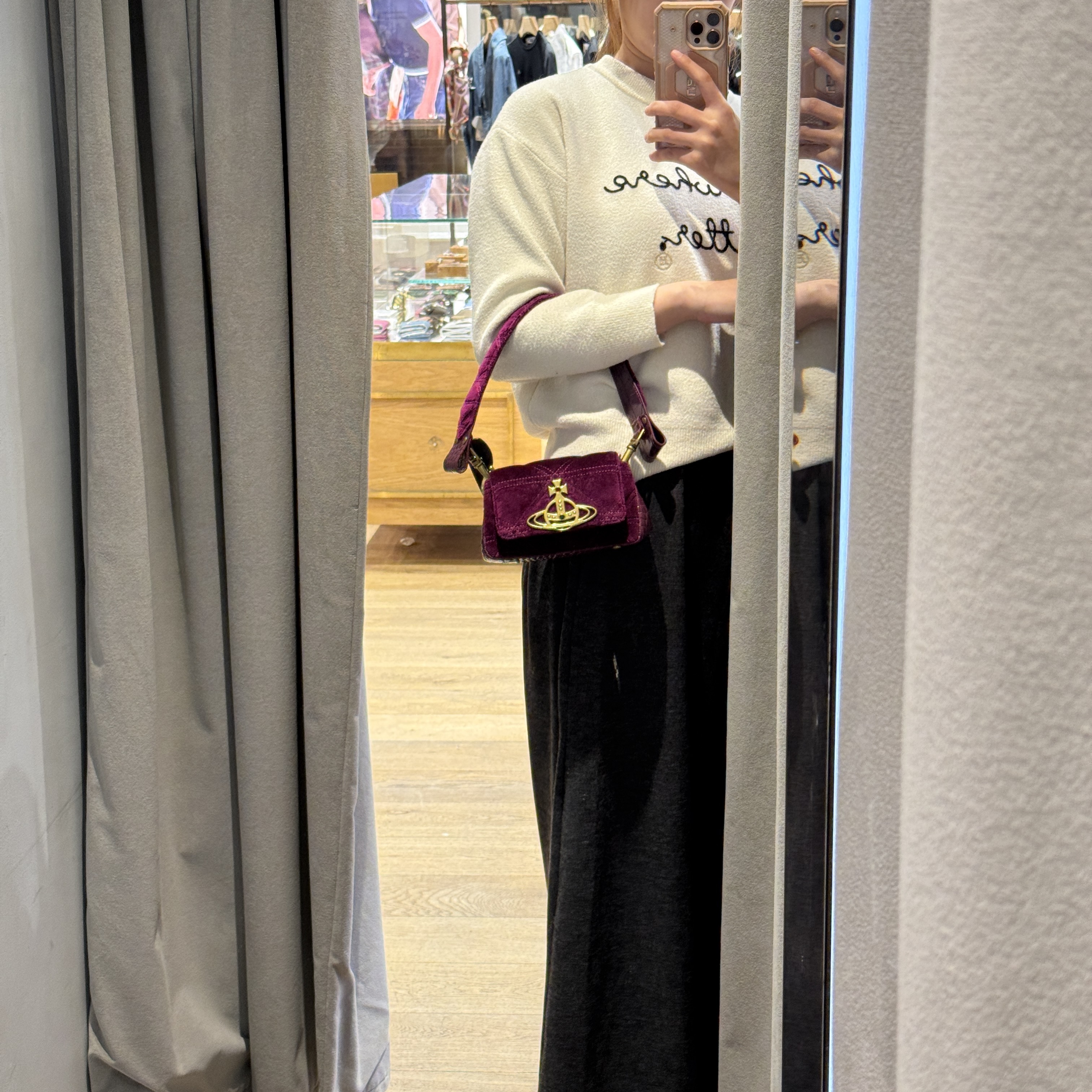 Vivienne Westwood Hazel small velvet Bag purple