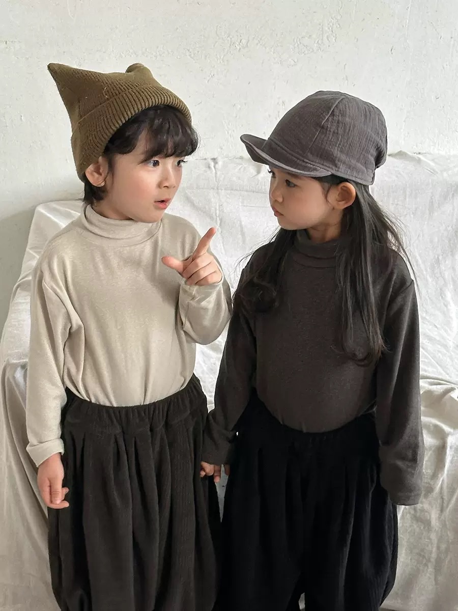 四色柔軟磨毛立領上衣