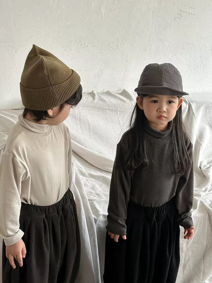 四色柔軟磨毛立領上衣