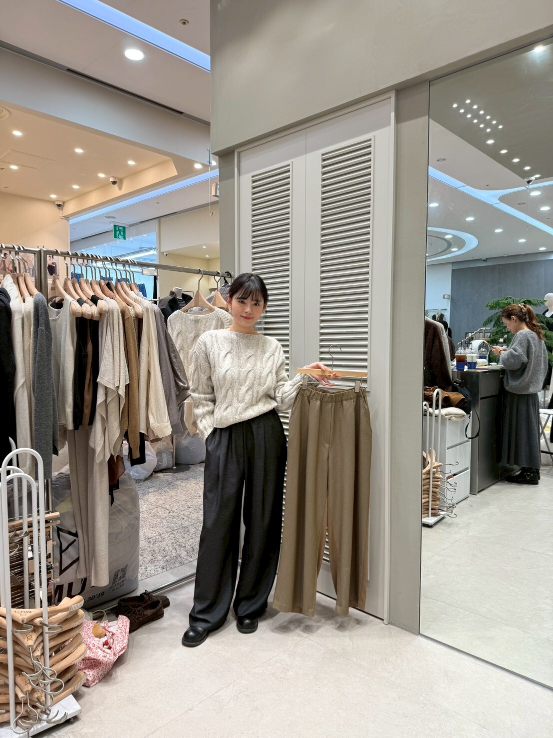 MU5118 天絲拼羊毛橡根長褲