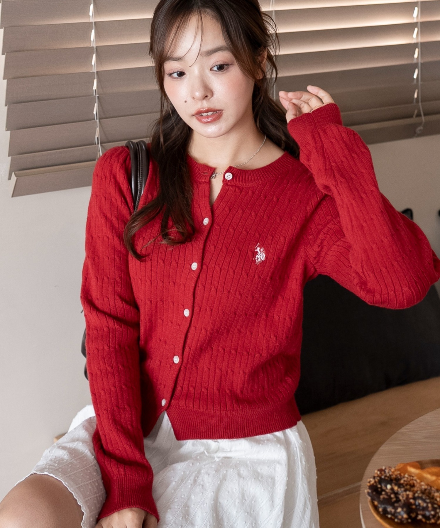 🇯🇵 US POLO ASSN. × WEGO 麻花紋 針織衫 針織外套 開襟衫 排扣 短版 修身 / 預購