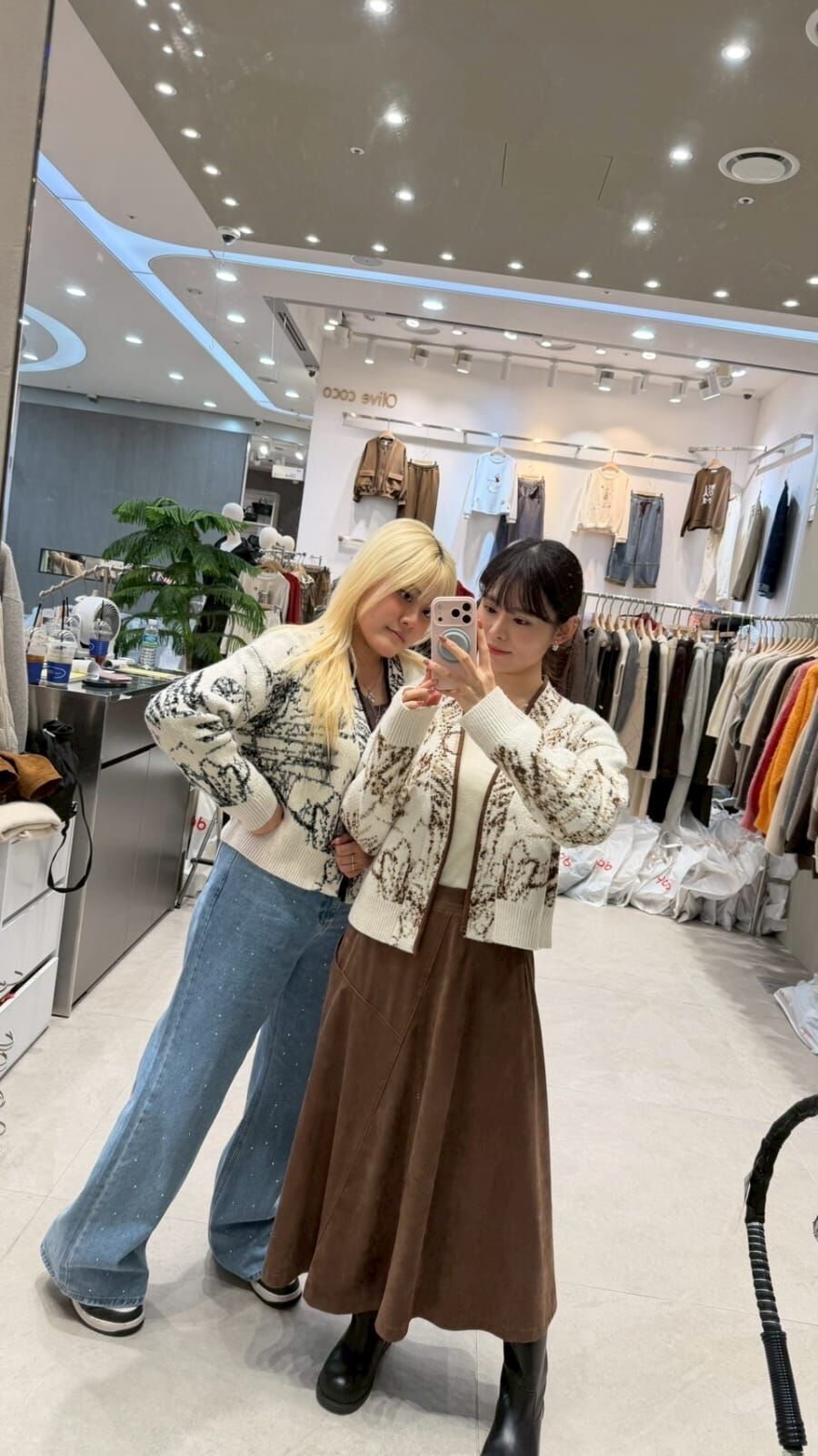 MU5113 植物花紋開衫羊毛外套