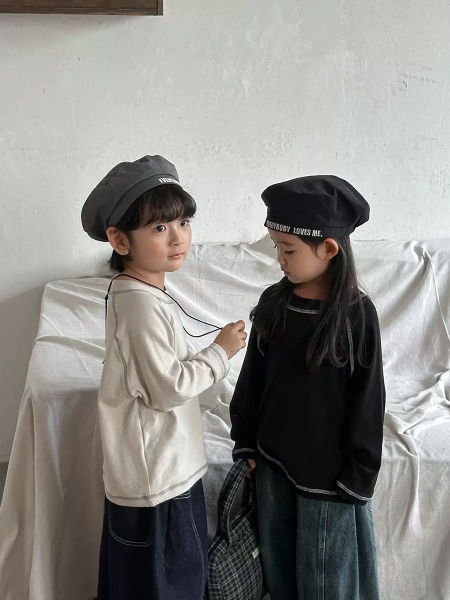 四色基礎百搭縫線上衣