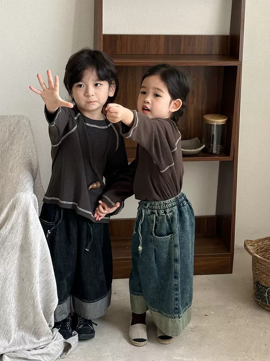 四色基礎百搭縫線上衣