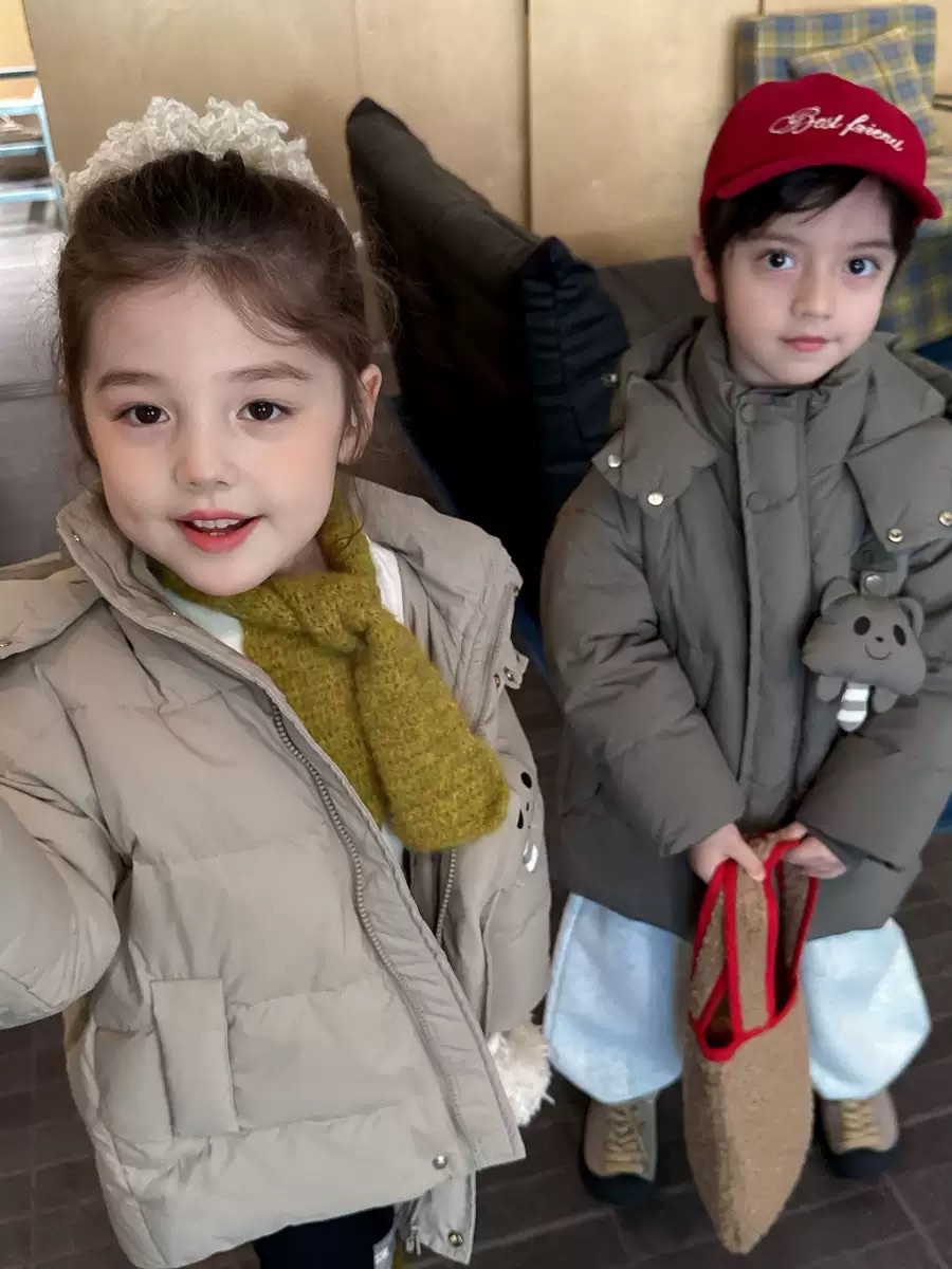 可愛小熊貓鴨絨外套