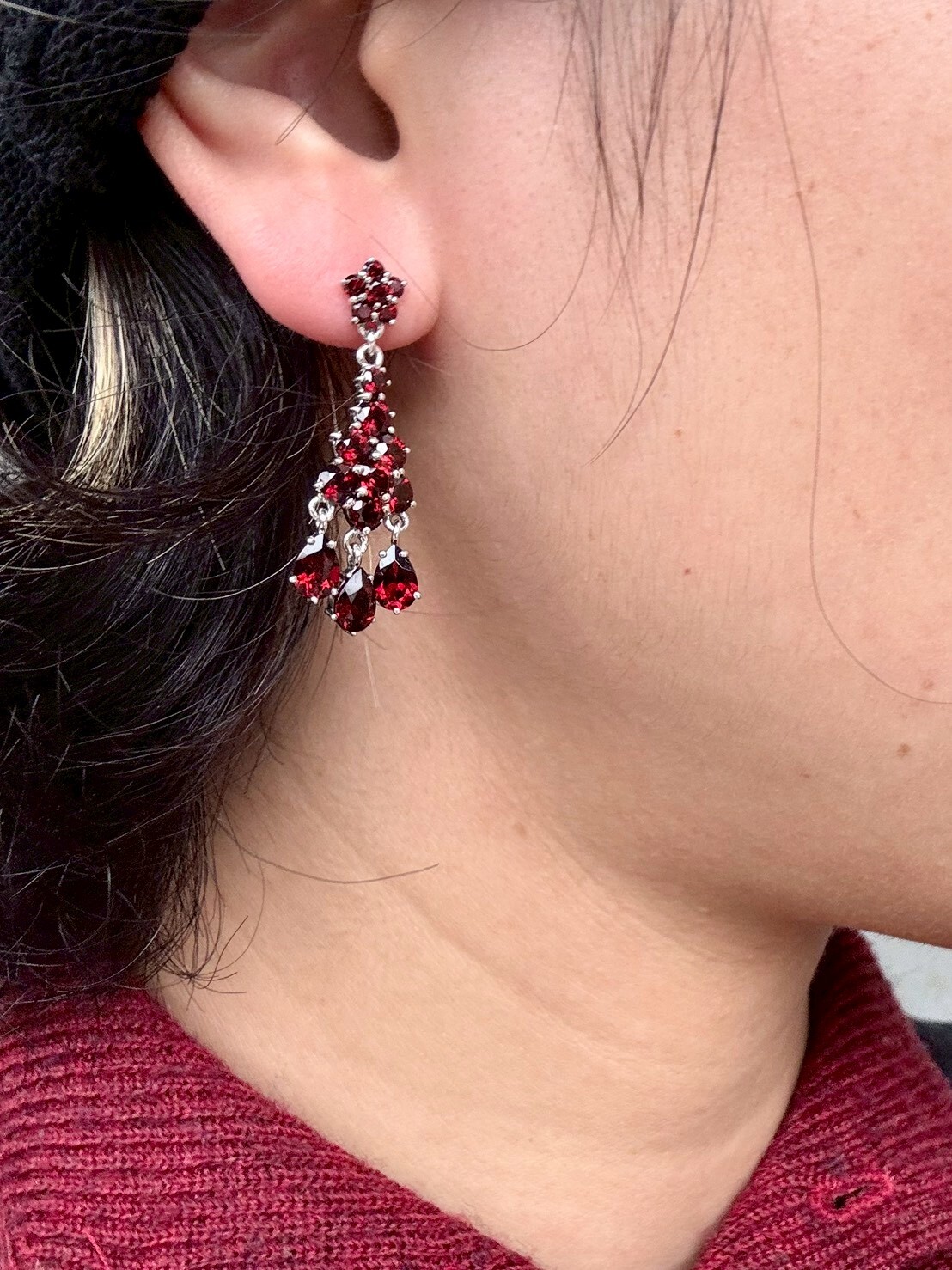 石榴石耳環（op2167）