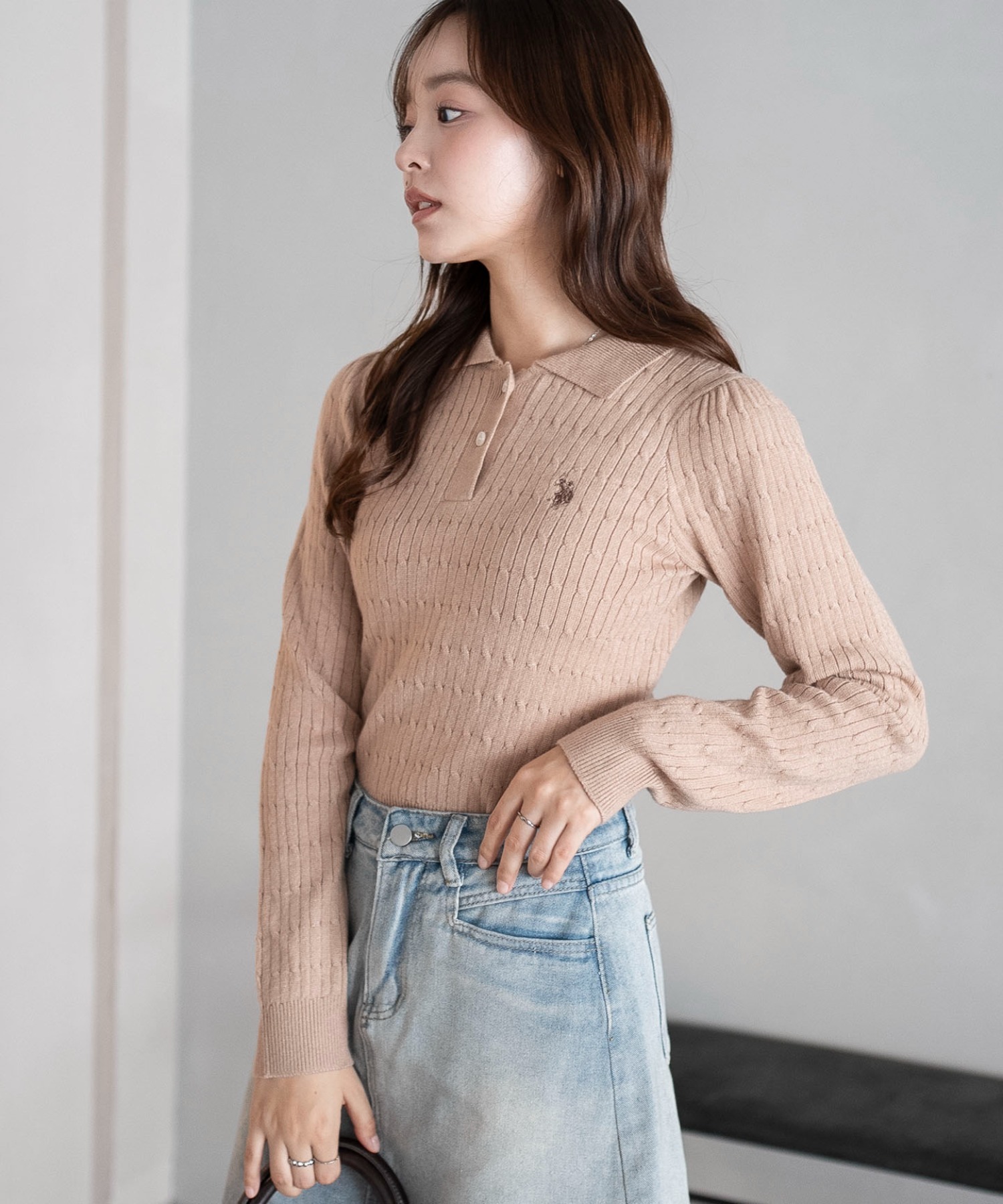 🇯🇵 US POLO ASSN. × WEGO 麻花紋 POLO衫 立領針織衫 針織外套 開襟衫 排扣 短版 修身 / 預購