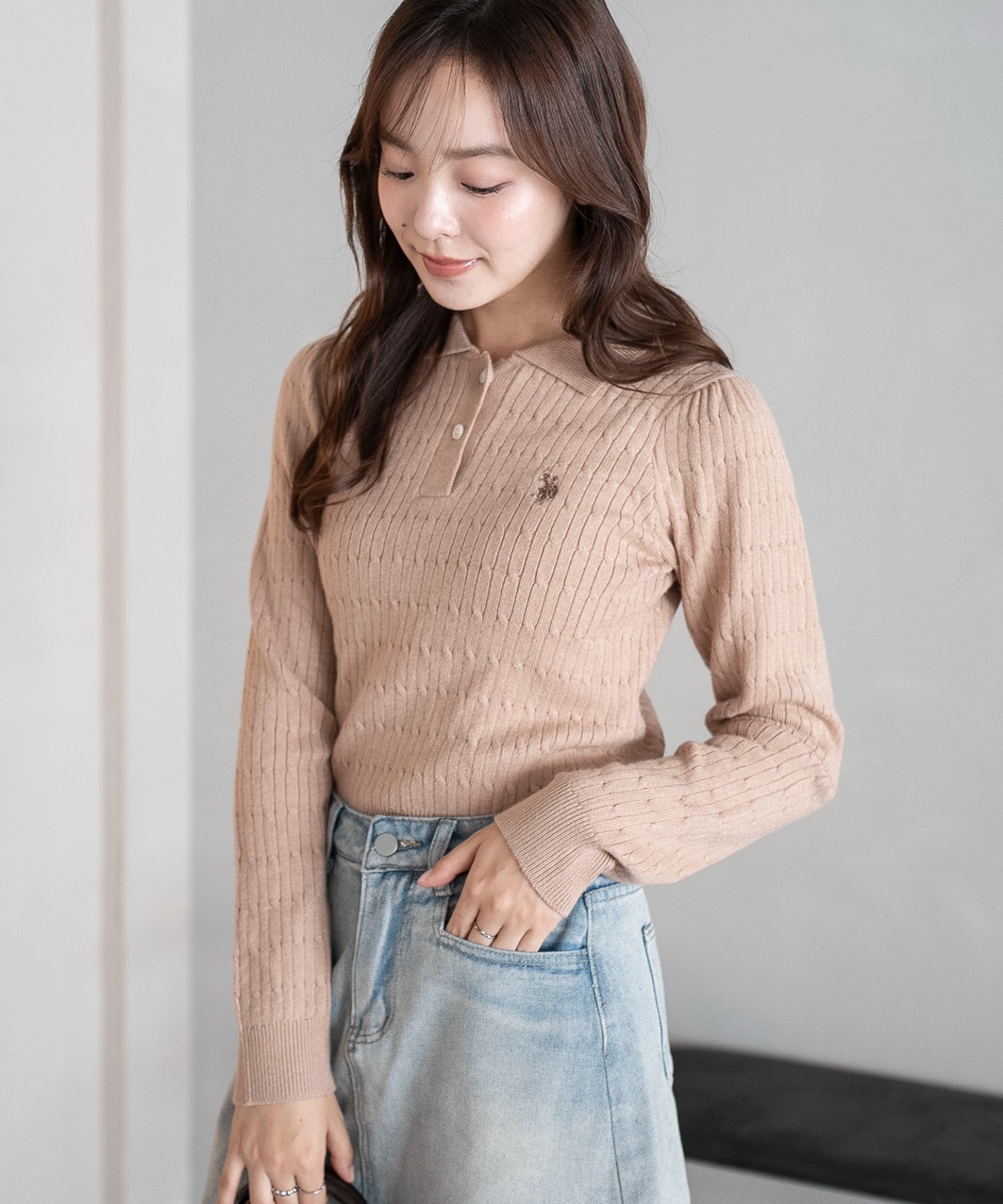 🇯🇵 US POLO ASSN. × WEGO 麻花紋 POLO衫 立領針織衫 針織外套 開襟衫 排扣 短版 修身 / 預購