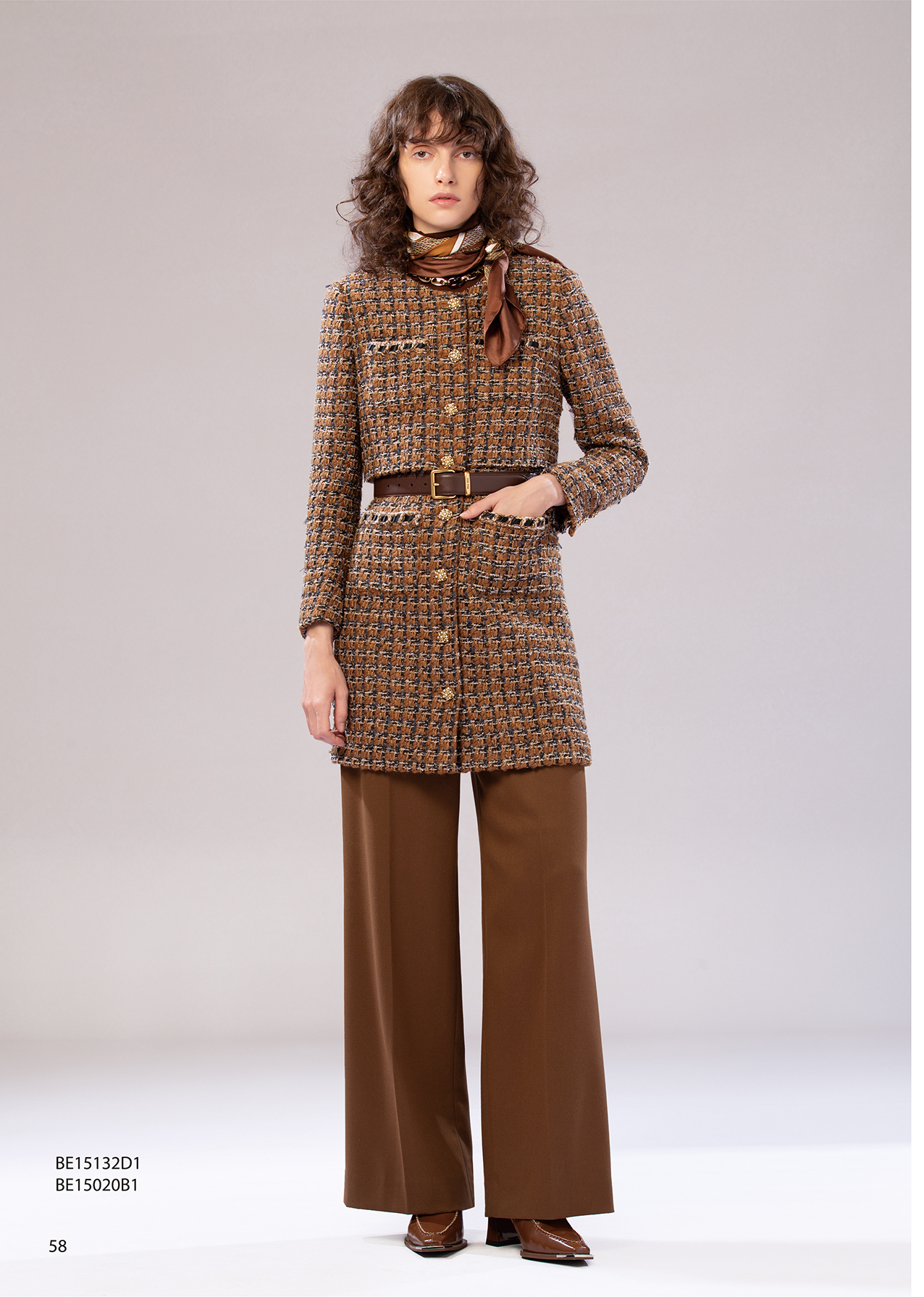 BE15020B1 秋色雅韻．琥珀流光高腰直筒寬褲