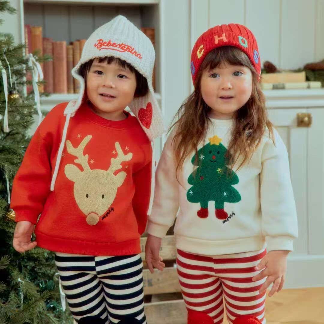 1SBB10T001RD  1st Blue  紅色聖誕麋鹿長袖衛衣