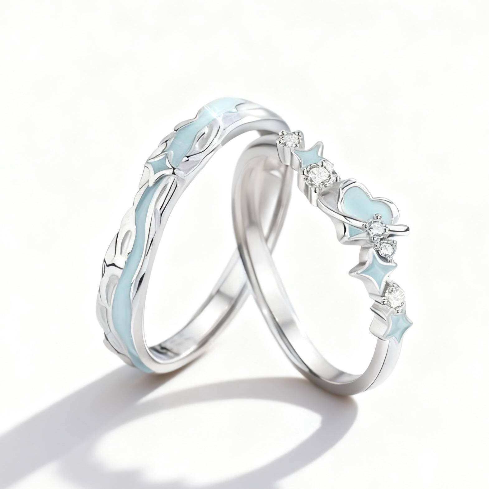 「愛到永久💕」夜光情侶戒指💍 ｜S925純銀｜免費刻字✒️ ｜夜光對戒✨