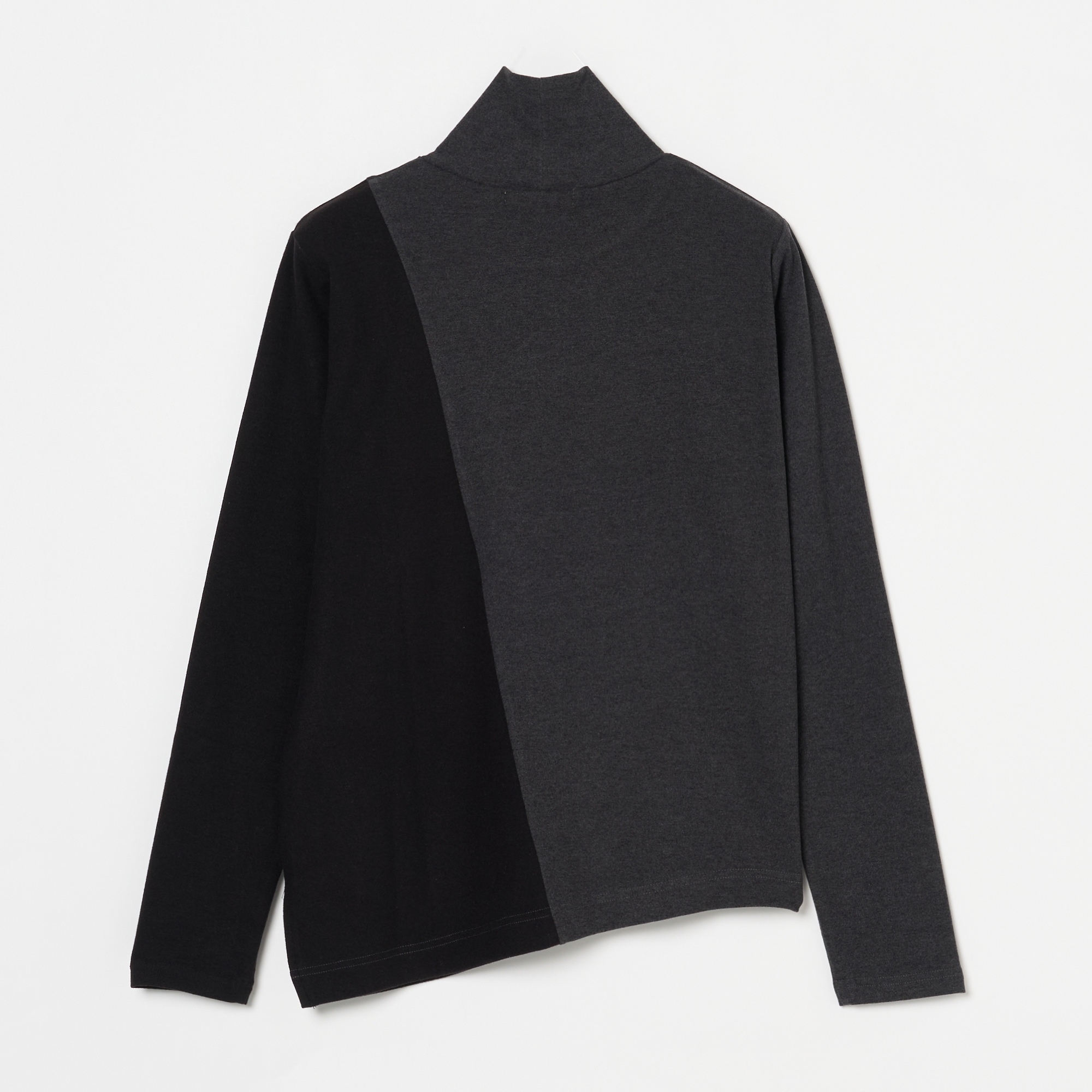 女士-刷毛彈性拼接長袖小高領