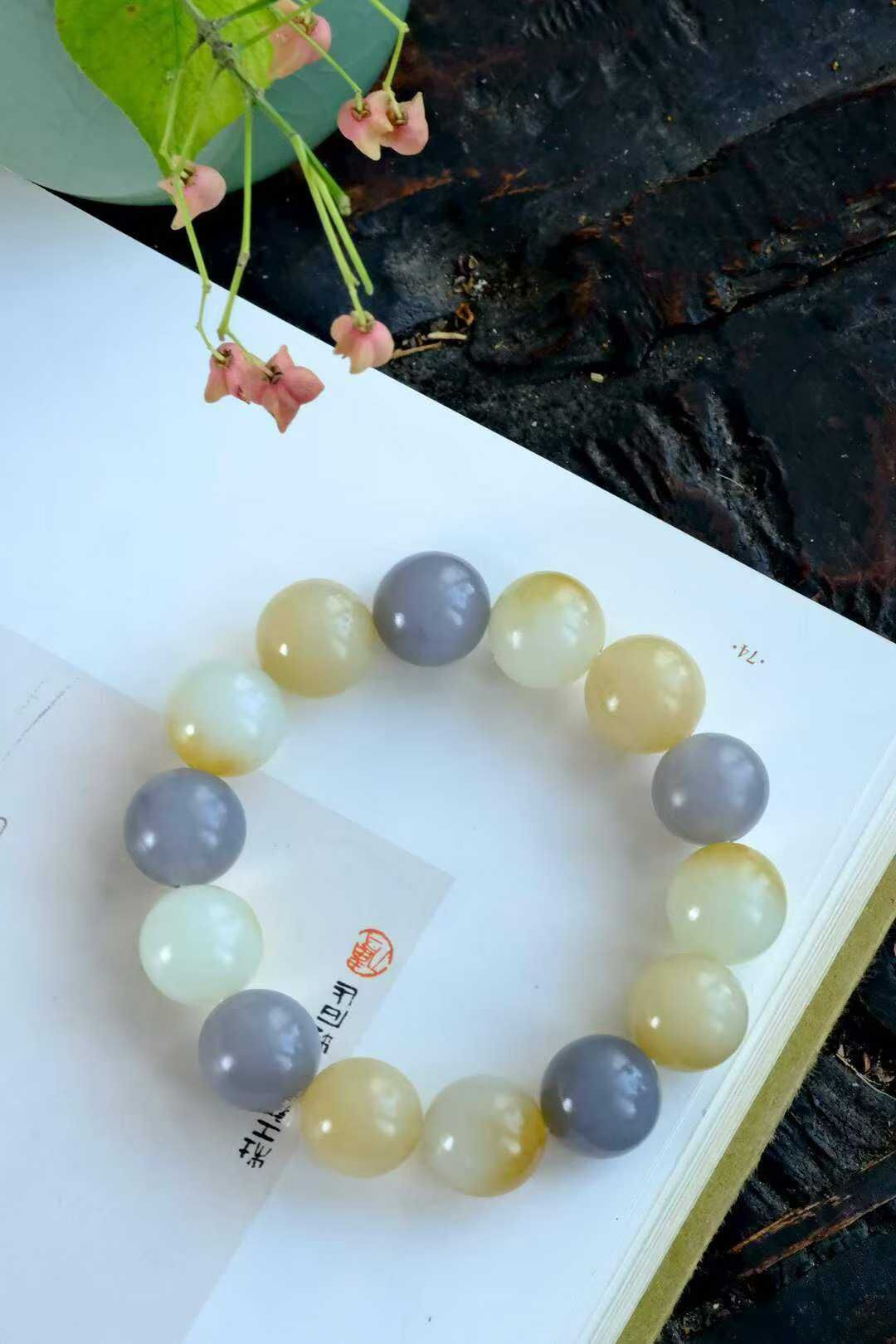 和田玉多寶手串 (16mm直徑),天然和田玉軟玉