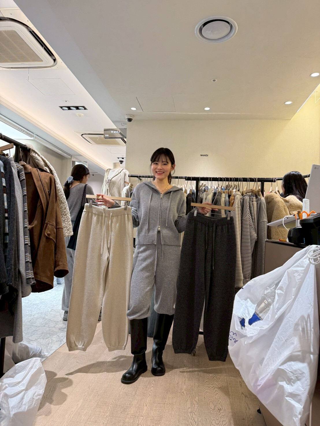 WJ5148 全橡筋束腳休閒褲